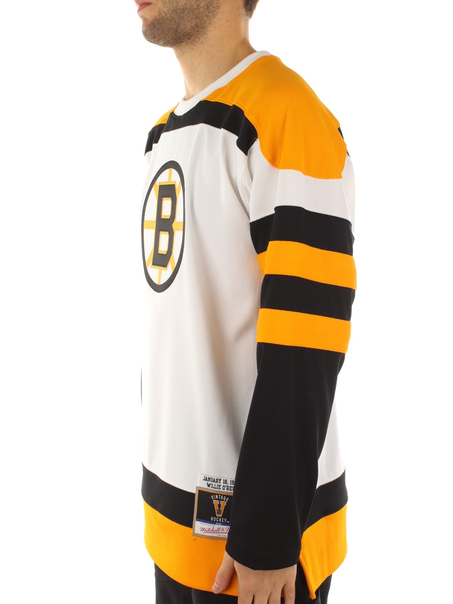 Mitchell & Ness Nhl White Jersey Bruins 1958 Willie O'Ree Boston Bruins Bianco