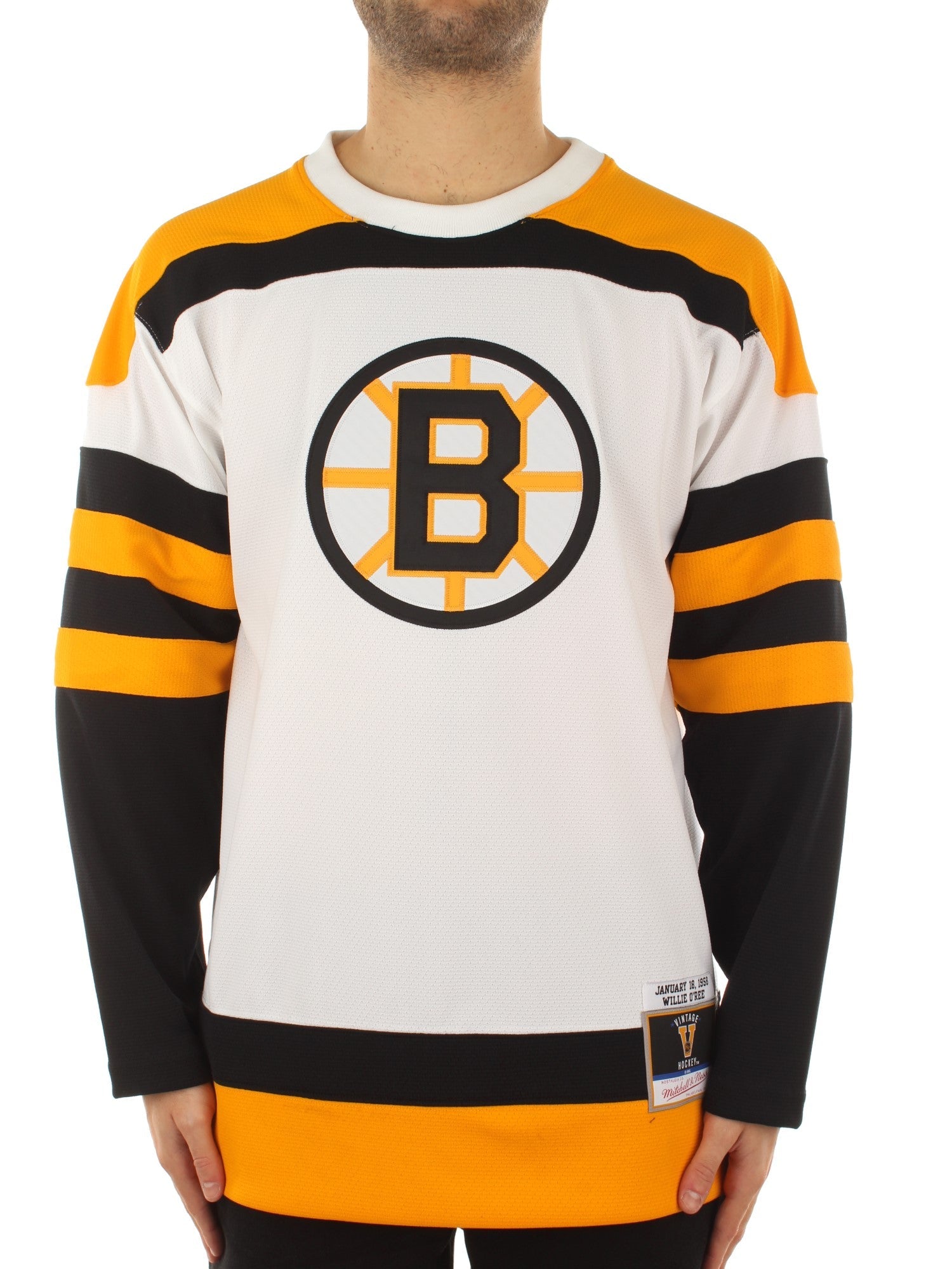 Mitchell & Ness Nhl White Jersey Bruins 1958 Willie O'Ree Boston Bruins Bianco