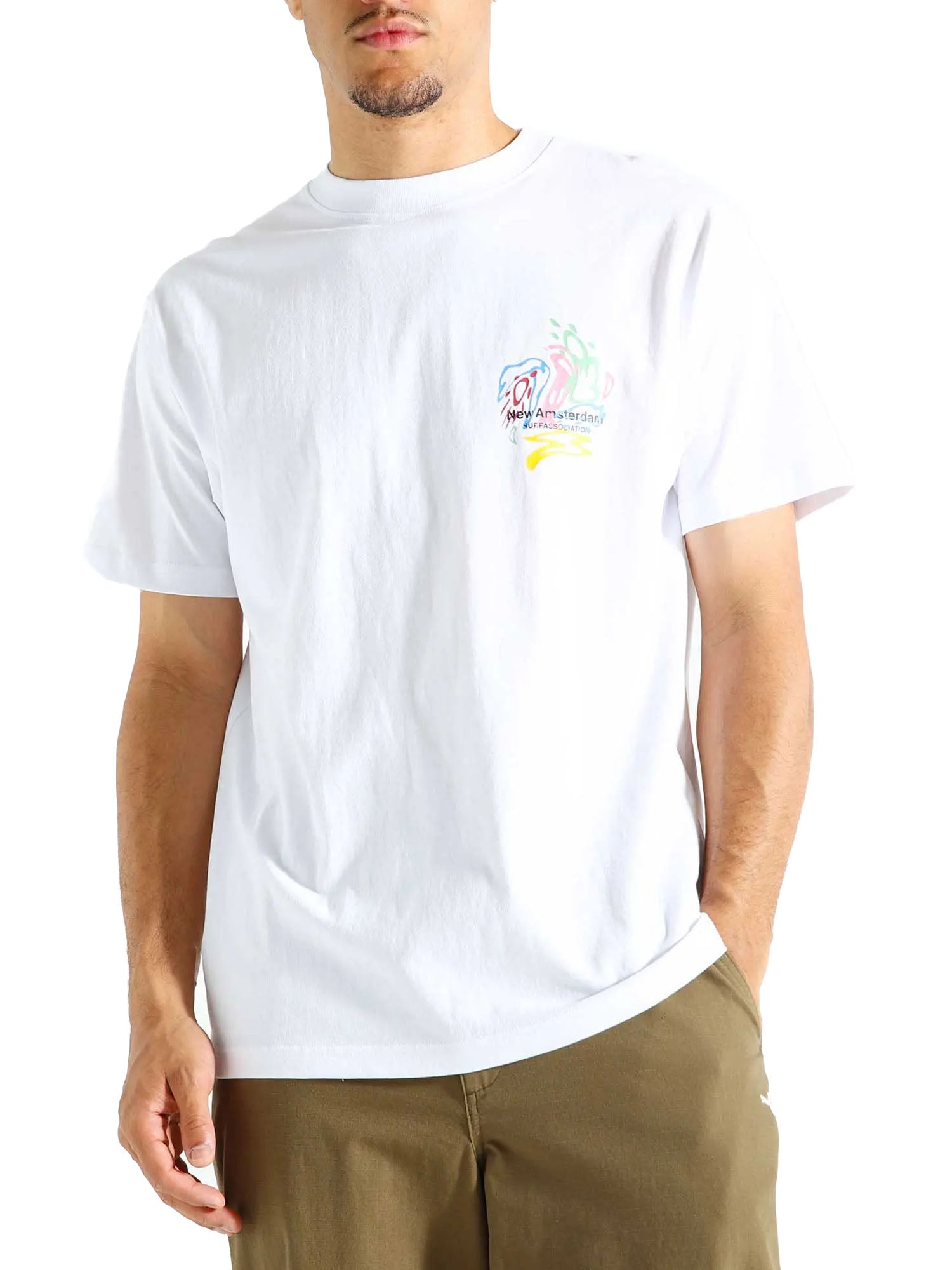 New Amsterdam Surf Association Weather Icons Tee Bianco