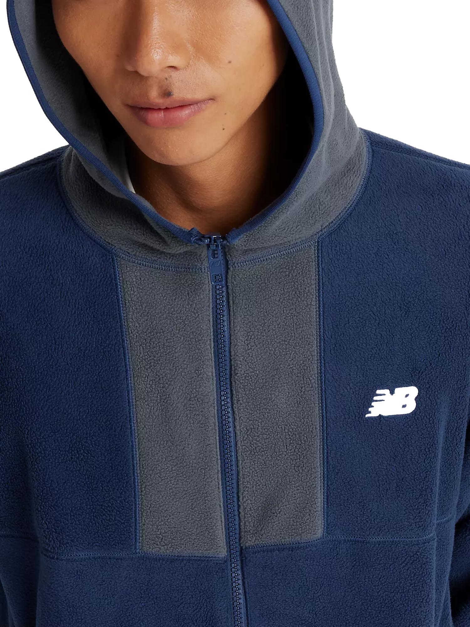 New Balance Polar Fleece Hooded Jacket Blu