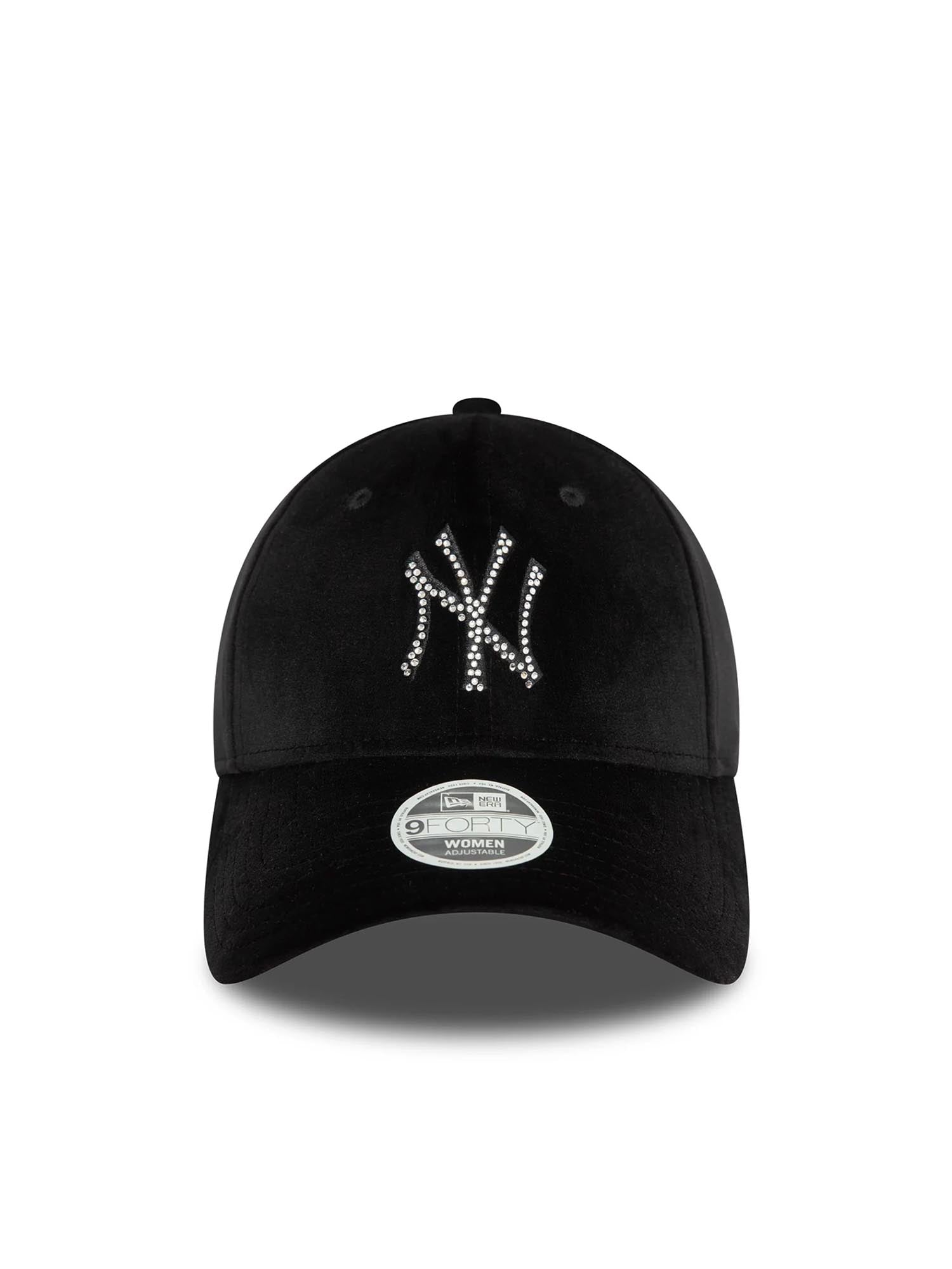 New Era Cappellino 9FORTY New York Yankees Velour Diamante Donna Nero