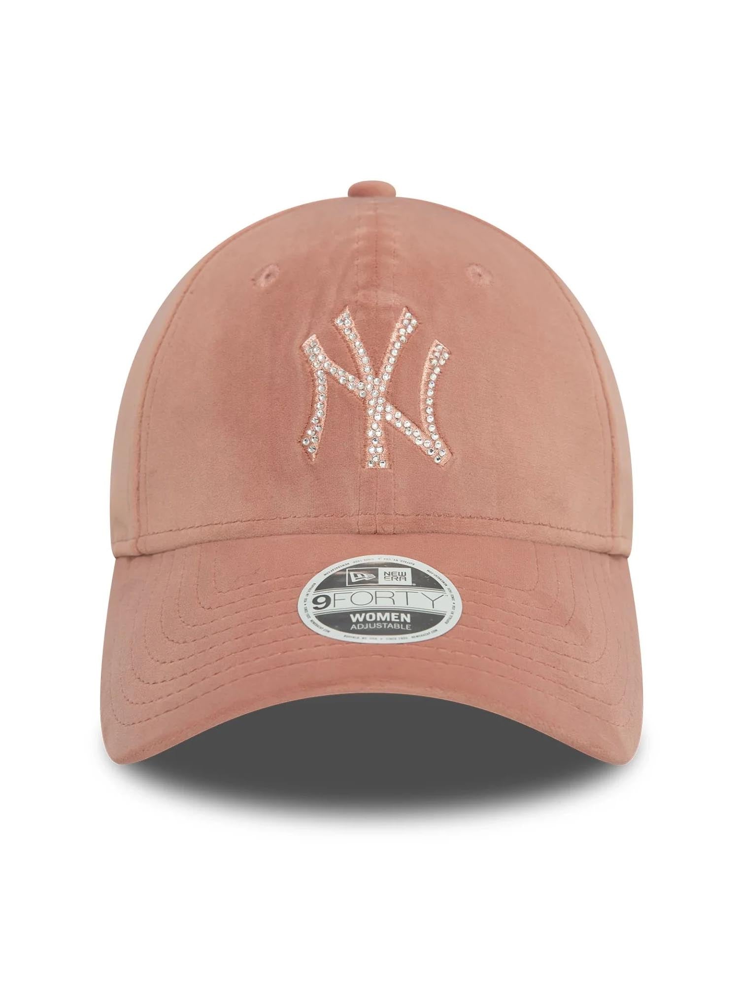 New Era Cappellino 9FORTY New York Yankees Velour Diamante Donna Rosa