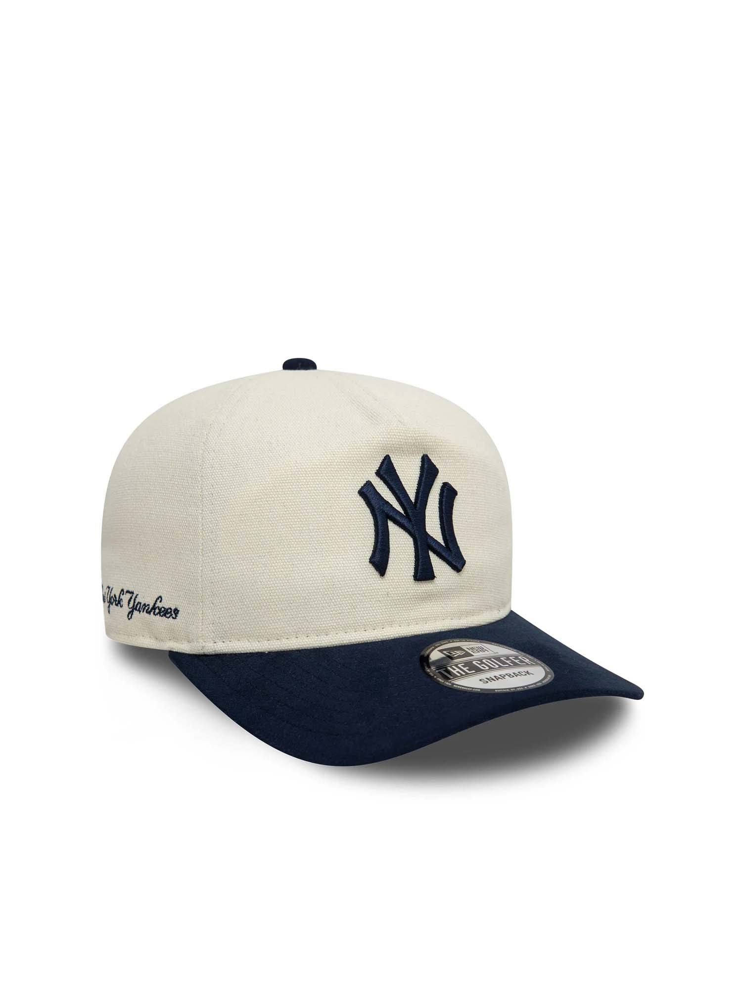 New Era Cappellino Golfer New York Yankees Script Precurved Bianco