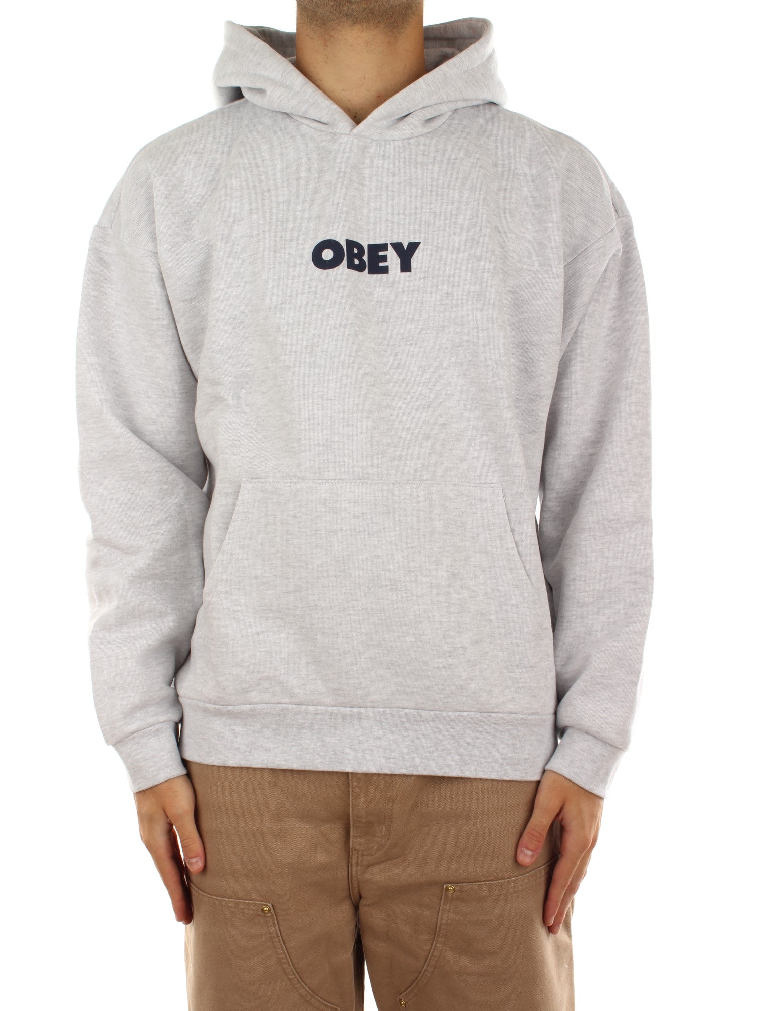 Obey Bold Extra Heavy Hood Fleece Grigio