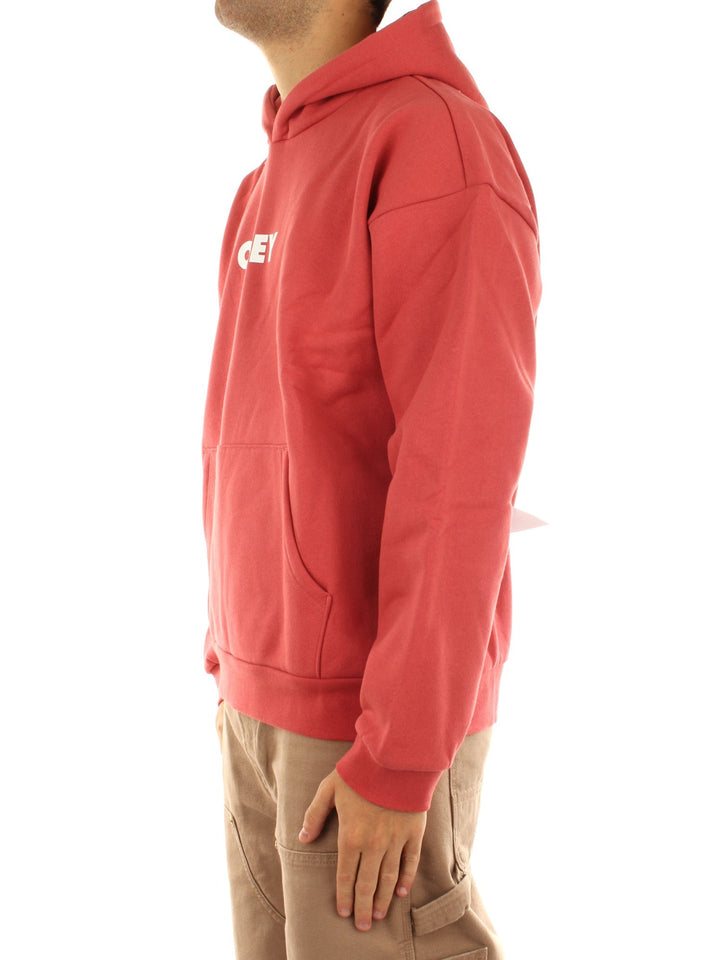 Obey Bold Extra Heavy Hood Fleece Rosso