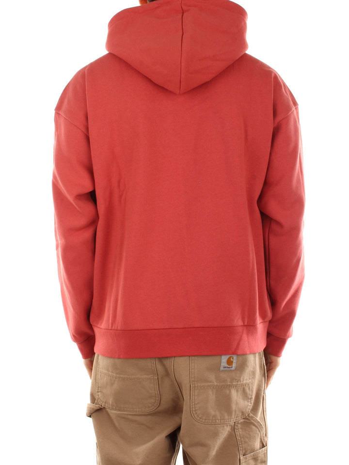 Obey Bold Extra Heavy Hood Fleece Rosso