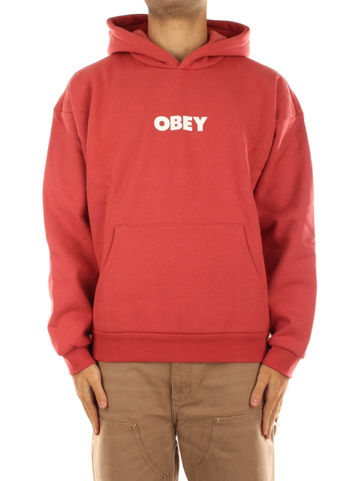 Obey Bold Extra Heavy Hood Fleece Rosso