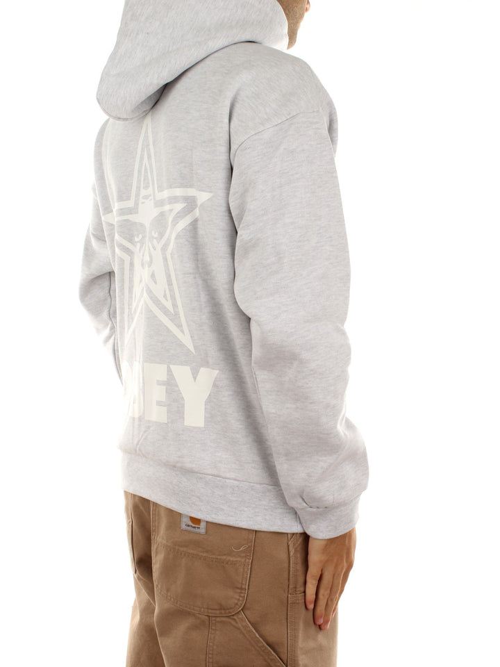 Obey Bold Star Extra Heavy Hood Fleece Grigio