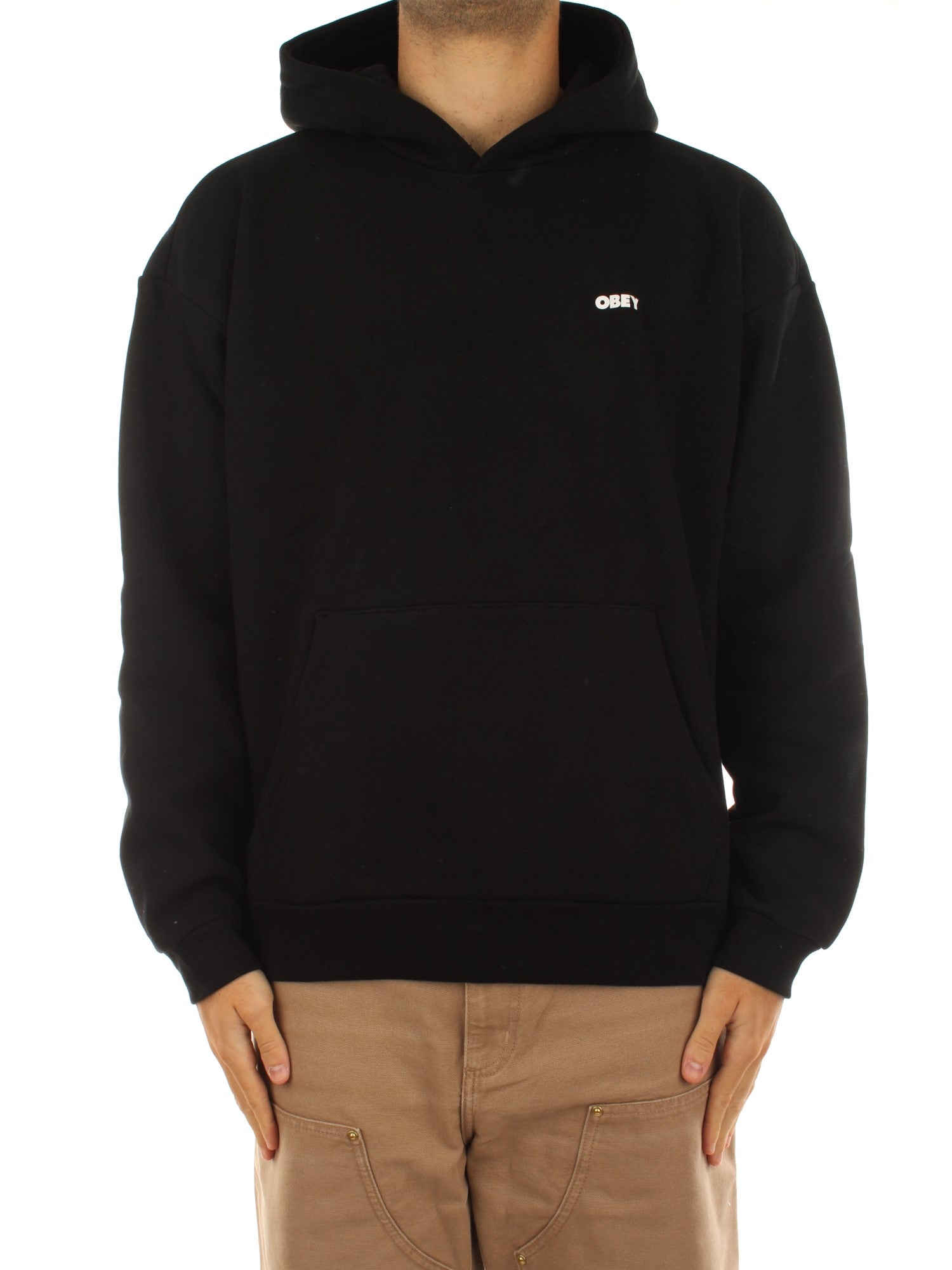 Obey Bold Star Extra Heavy Hood Fleece Nero