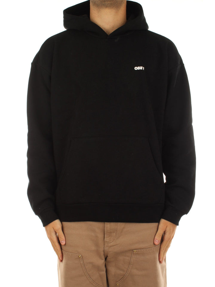 Obey Bold Star Extra Heavy Hood Fleece Nero