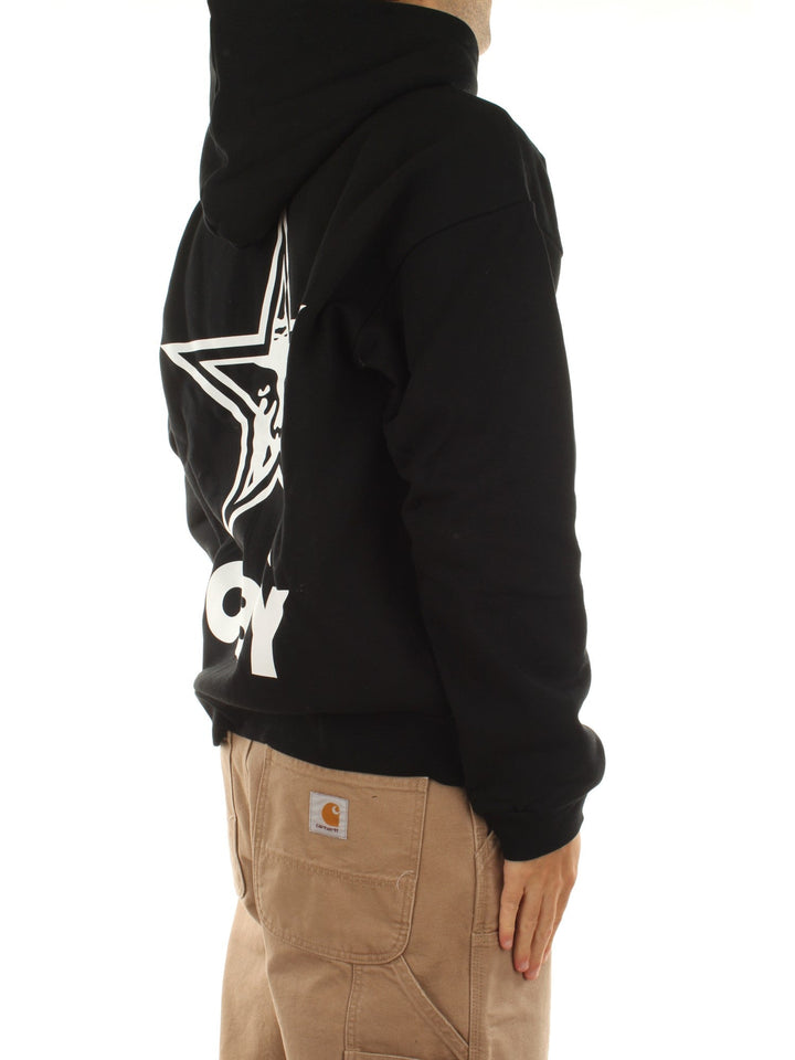 Obey Bold Star Extra Heavy Hood Fleece Nero