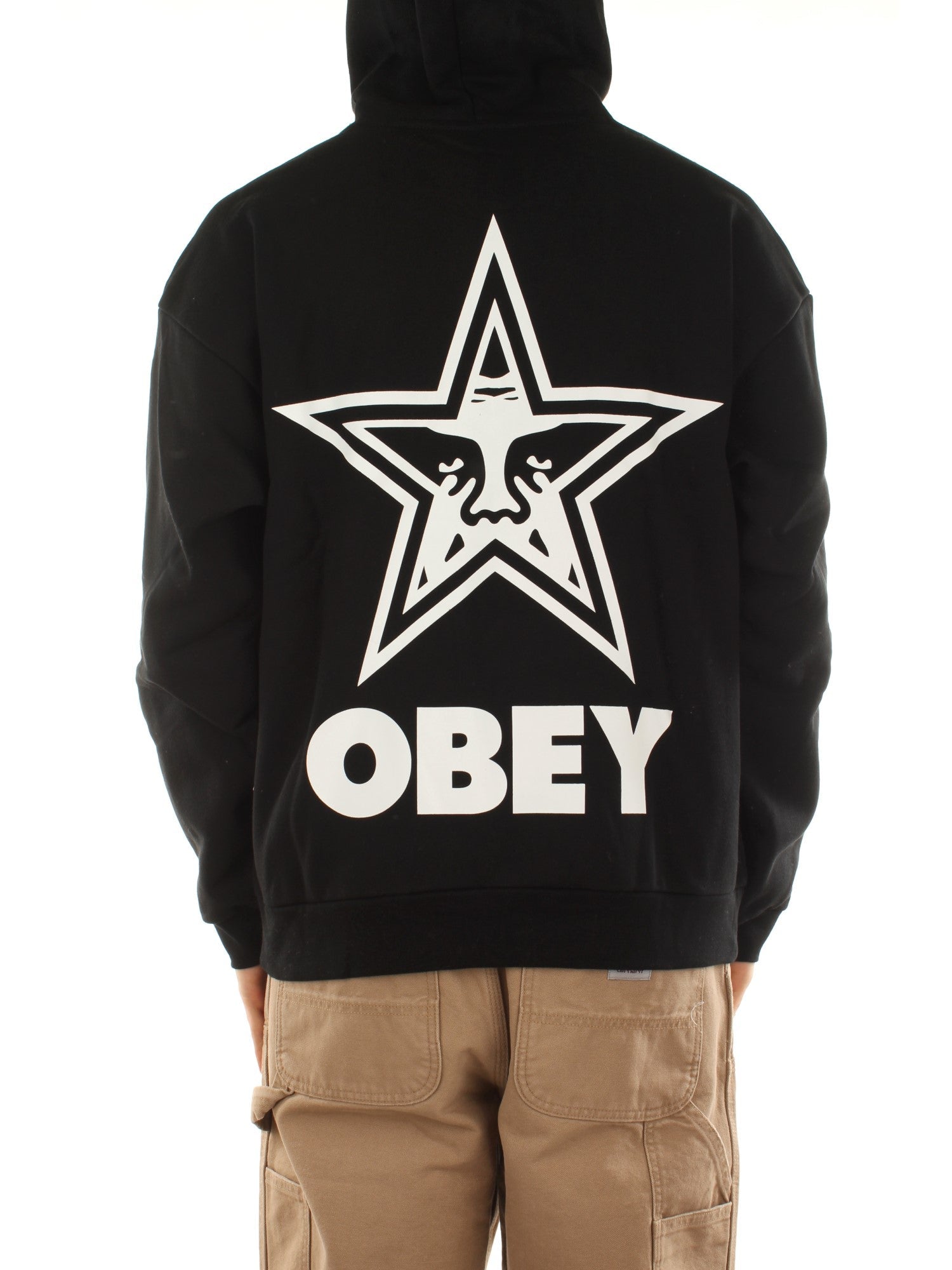 Obey Bold Star Extra Heavy Hood Fleece Nero