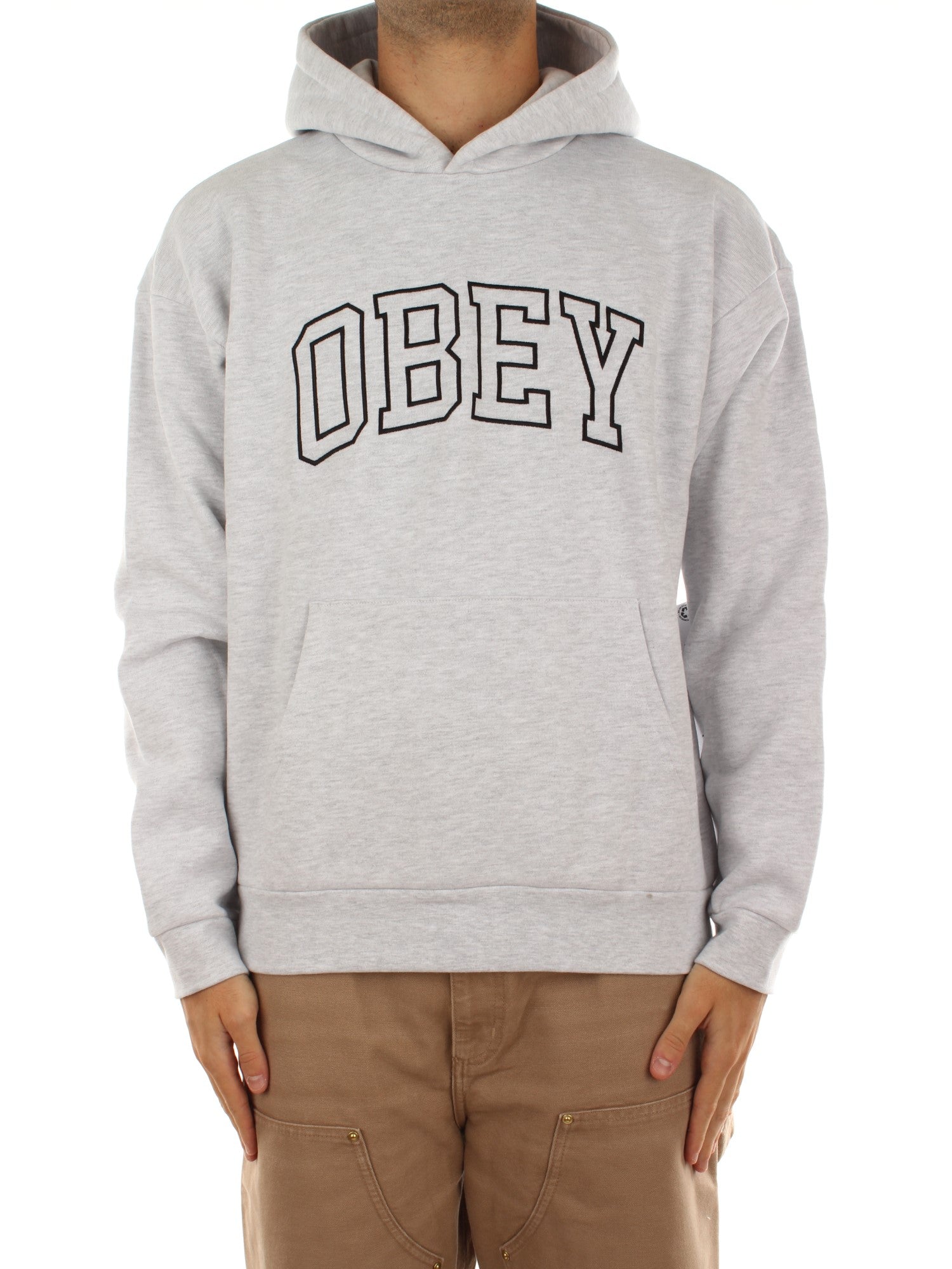 Obey Collegiate Extra Heavy Hood II Fleece Grigio