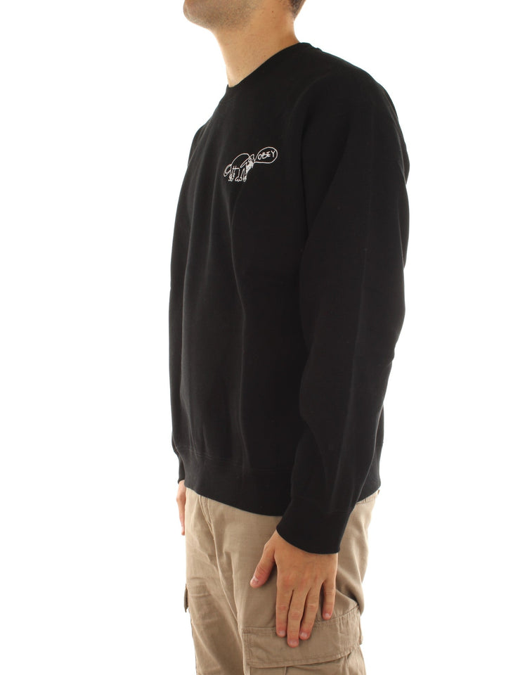 Obey Dog Doodle Crew Fleece Nero