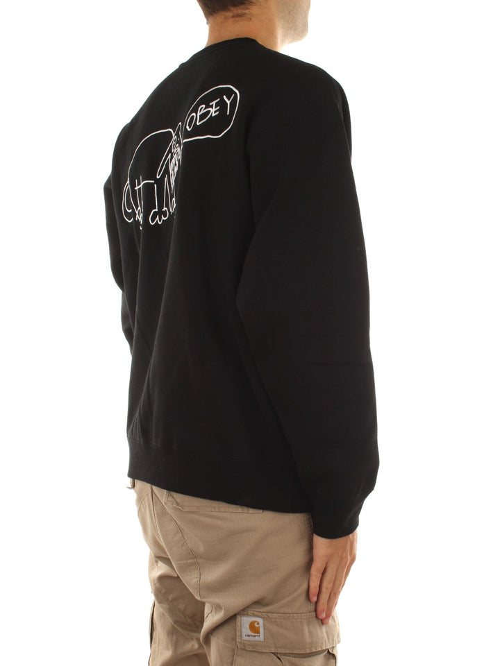 Obey Dog Doodle Crew Fleece Nero