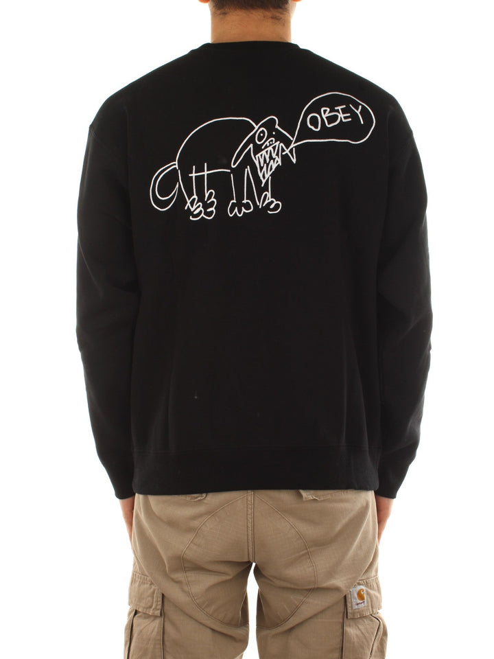 Obey Dog Doodle Crew Fleece Nero