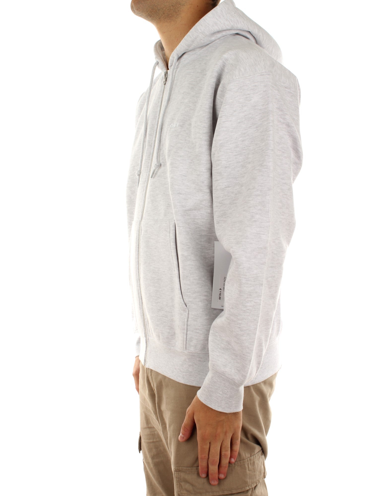 Obey Established Works Bold Zip Hood II Fleece Grigio