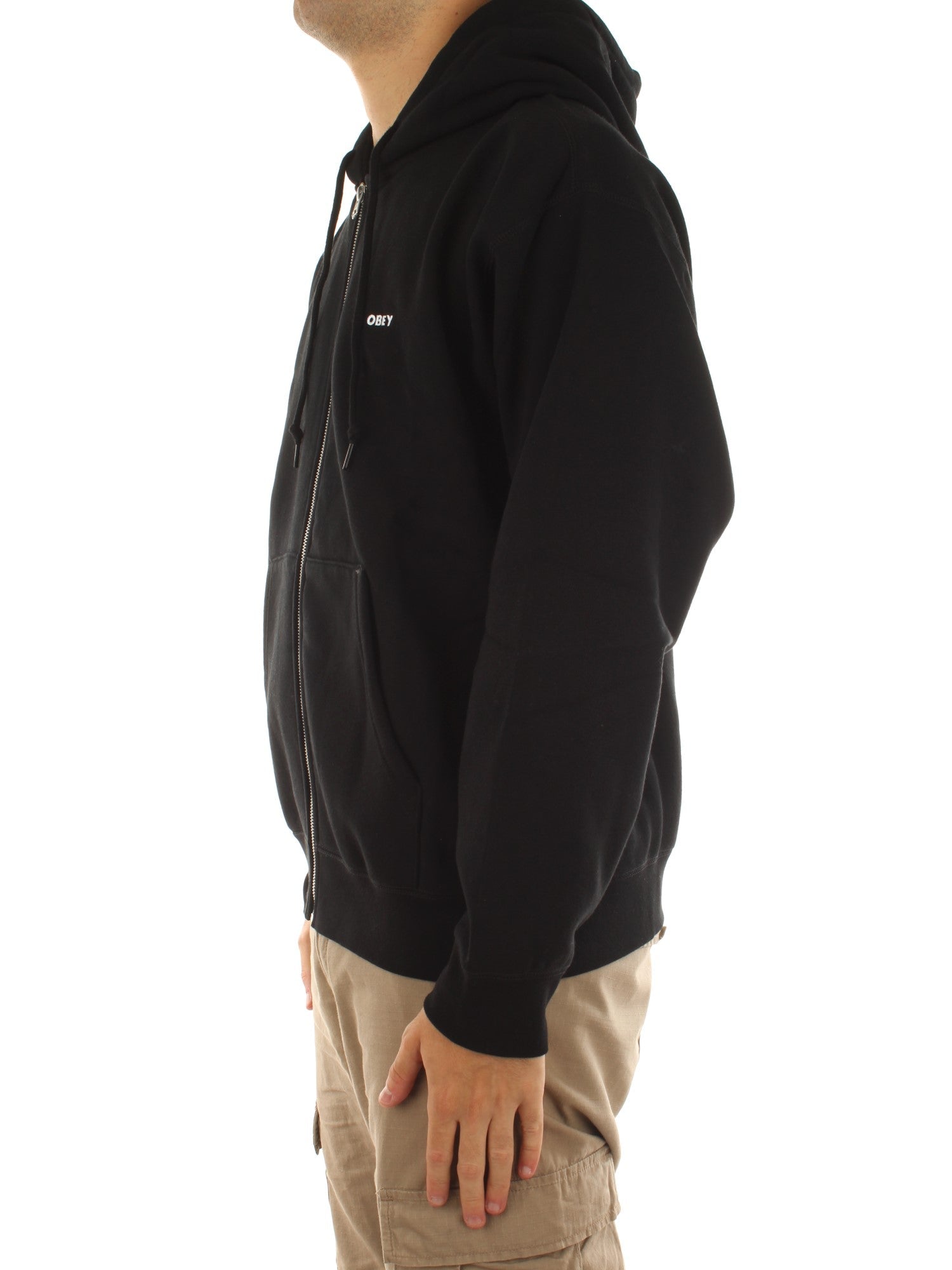 Obey Established Works Bold Zip Hood II Fleece Nero