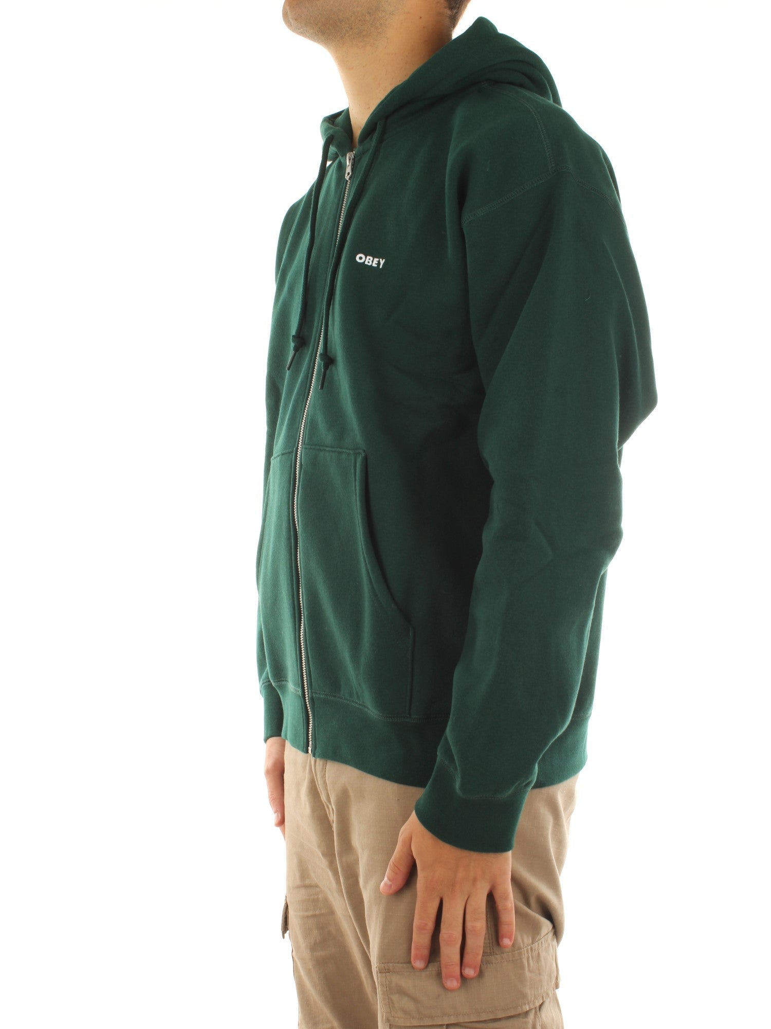 Obey Established Works Bold Zip Hood II Fleece Verde