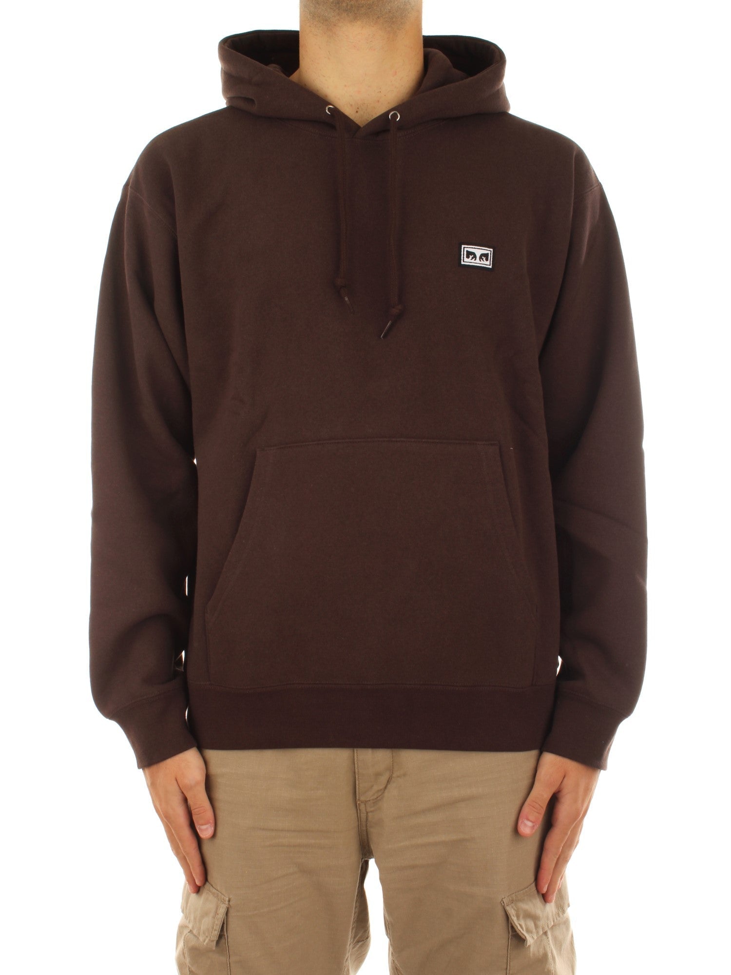 Obey Established Works Eyes Hood II Fleece Marrone