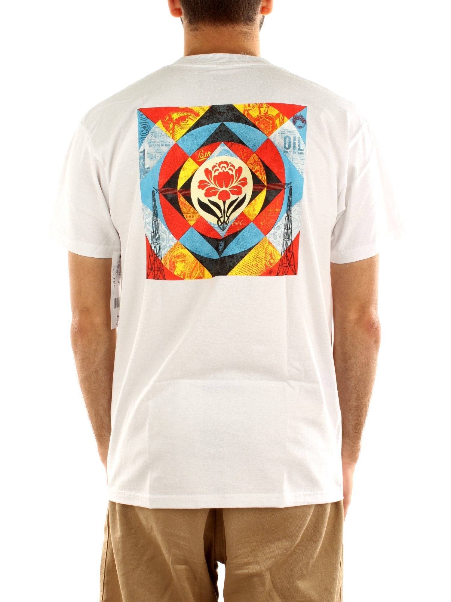 Obey Geometric Power Canvas Classic T-Shirt Bianco