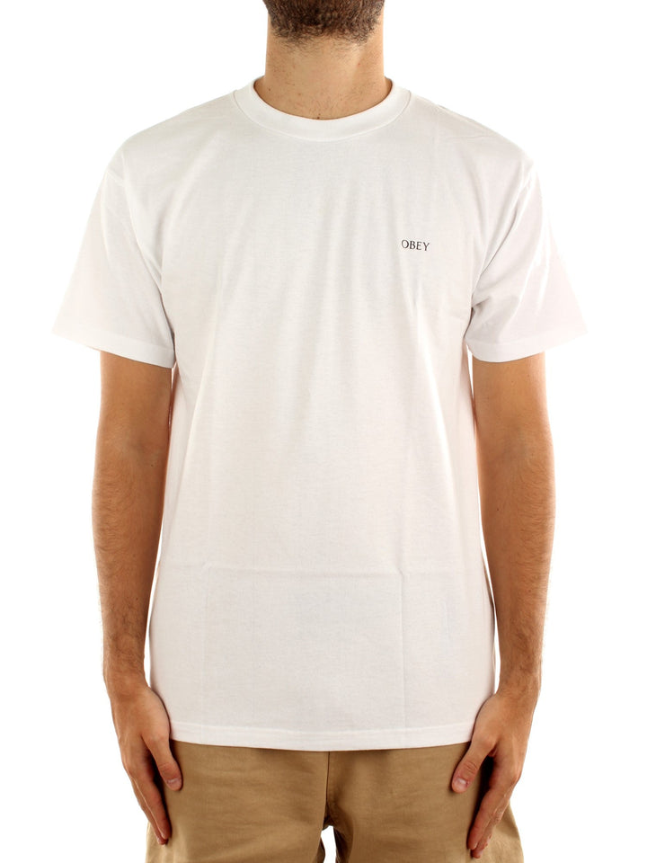 Obey Geometric Power Canvas Classic T-Shirt Bianco