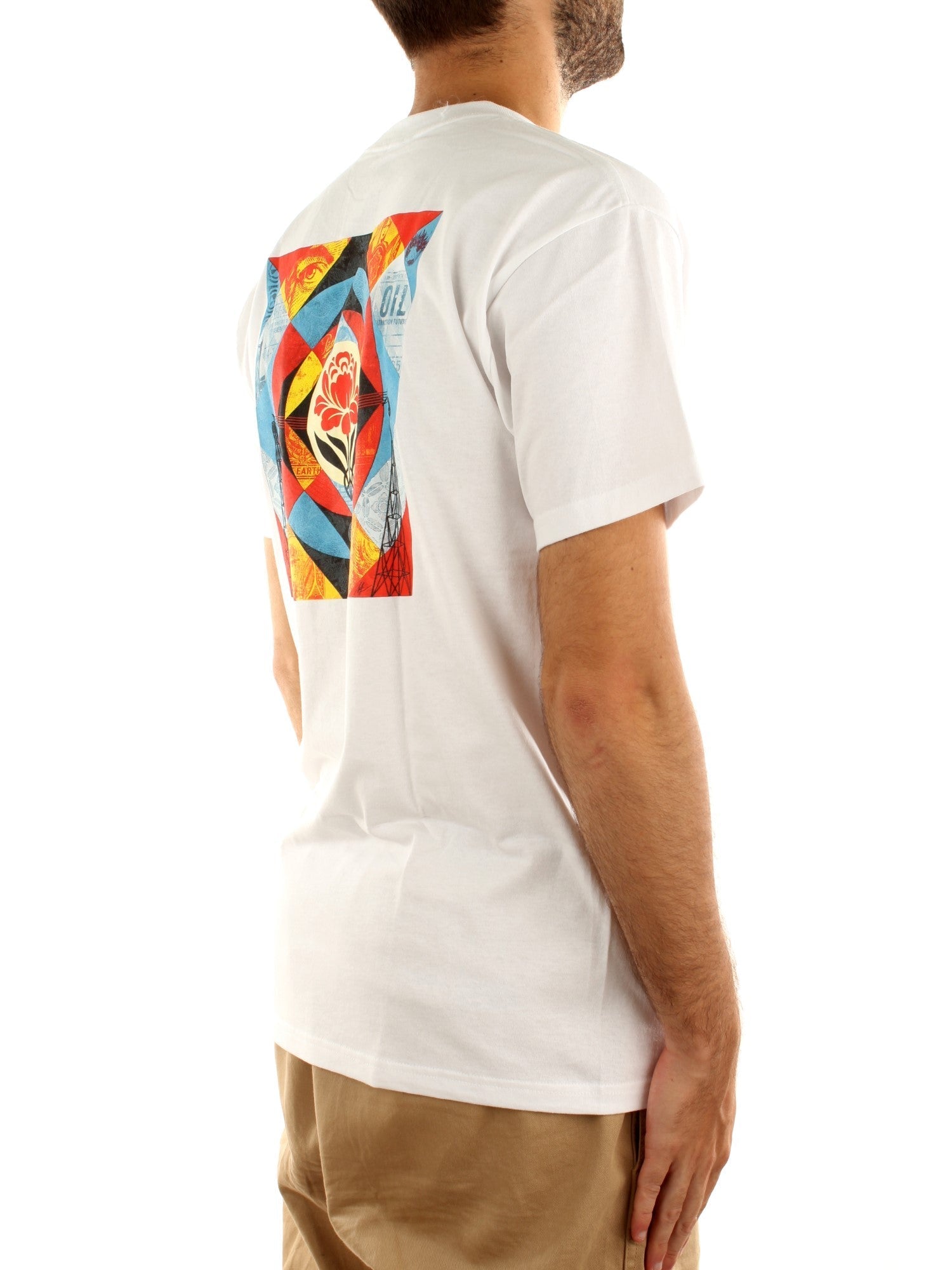 Obey Geometric Power Canvas Classic T-Shirt Bianco