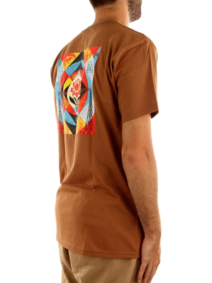 Obey Geometric Power Canvas Classic T-Shirt Marrone