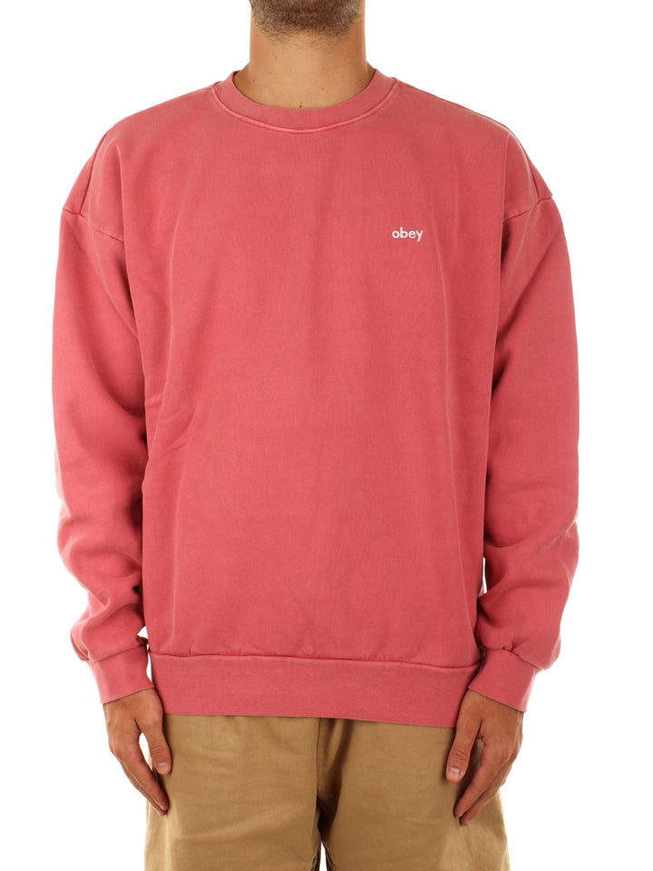 Obey Lowercase Pigment Crew Fleece Rosso