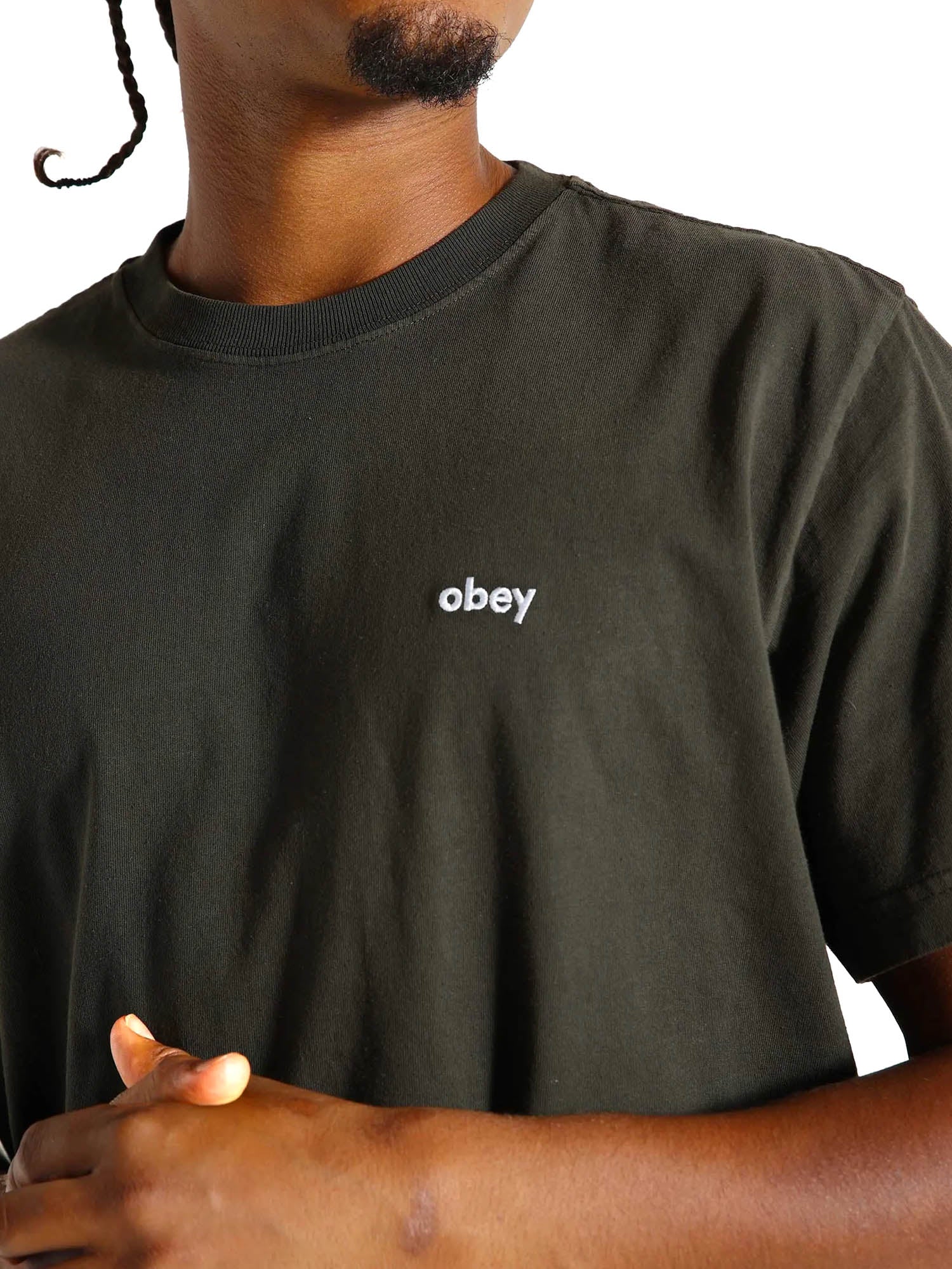 Obey Lowercase Pigment Tee Ss Verde