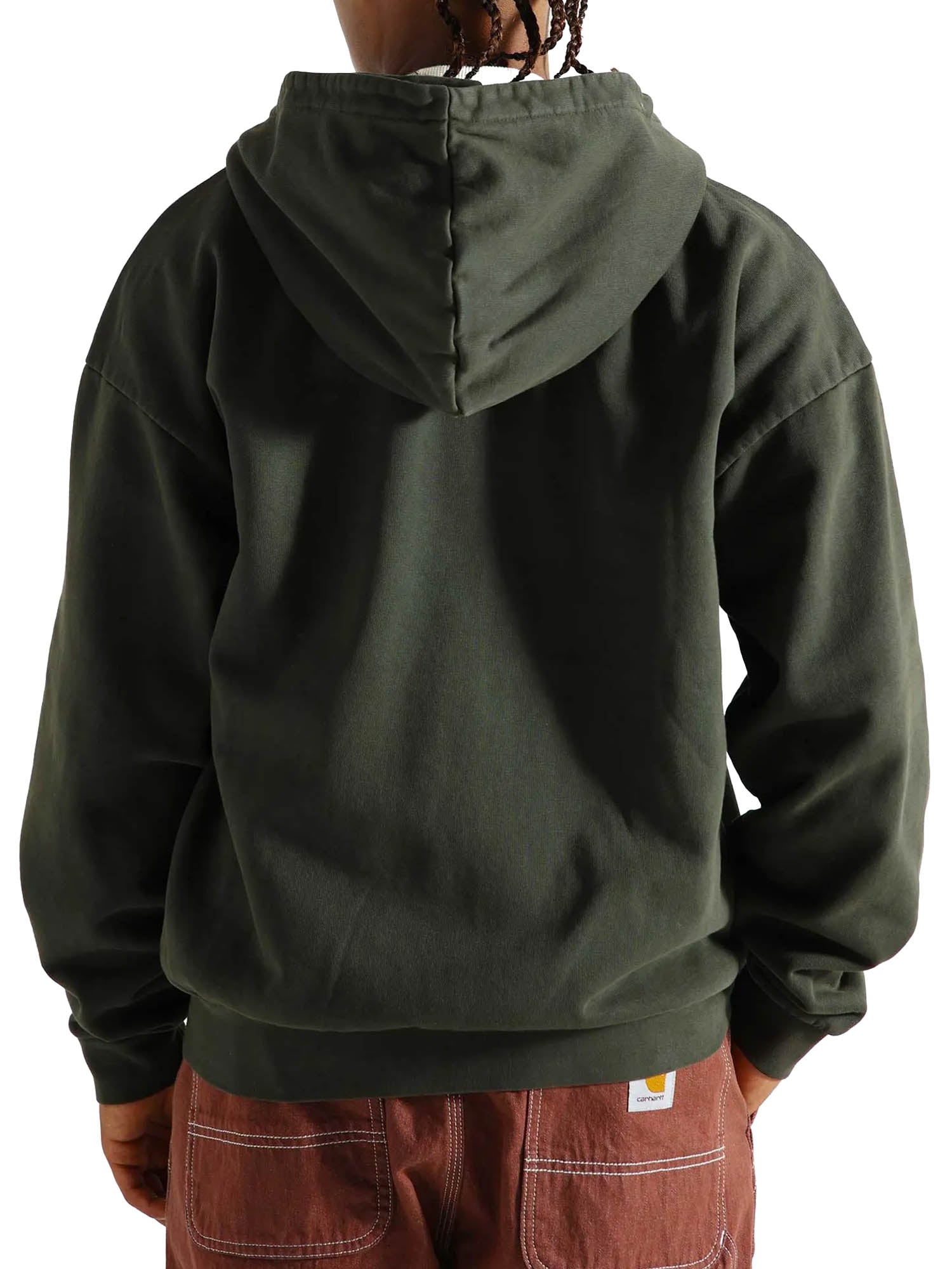 Obey Lowercase Pigment Zip Hood Fleece Pigment Verde