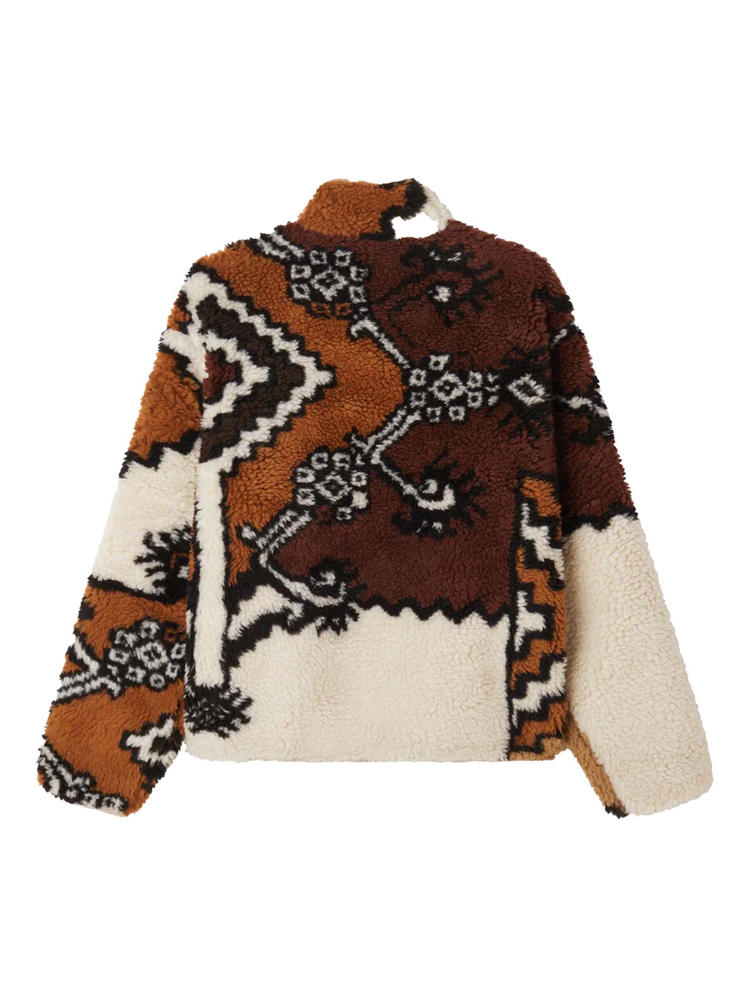 Obey Moroccan Rug Sherpa Jacket Marrone