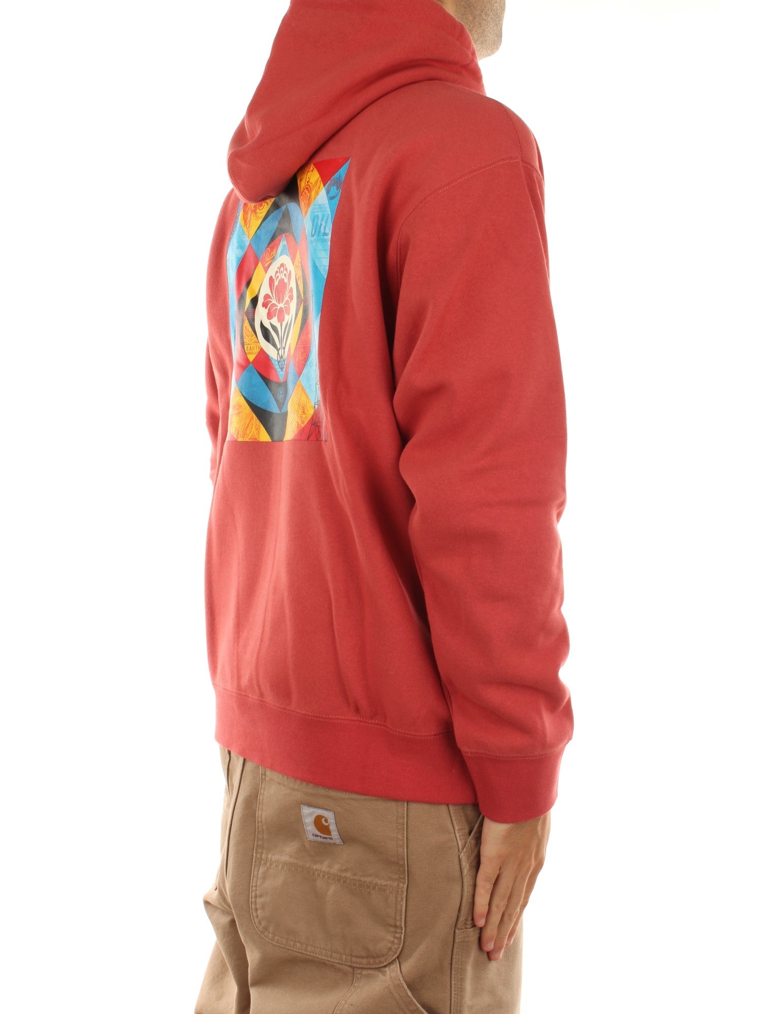 Obey Obey Geometric Power Canvas Fleece Rosso