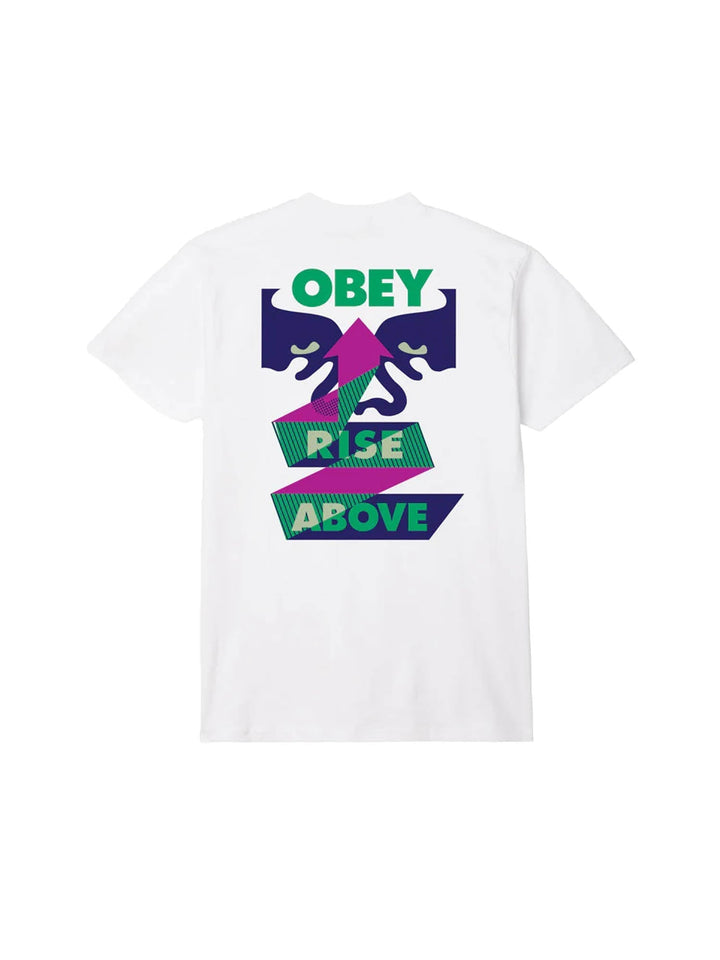 Obey Rise Above Ribbon T-shirt Bianco