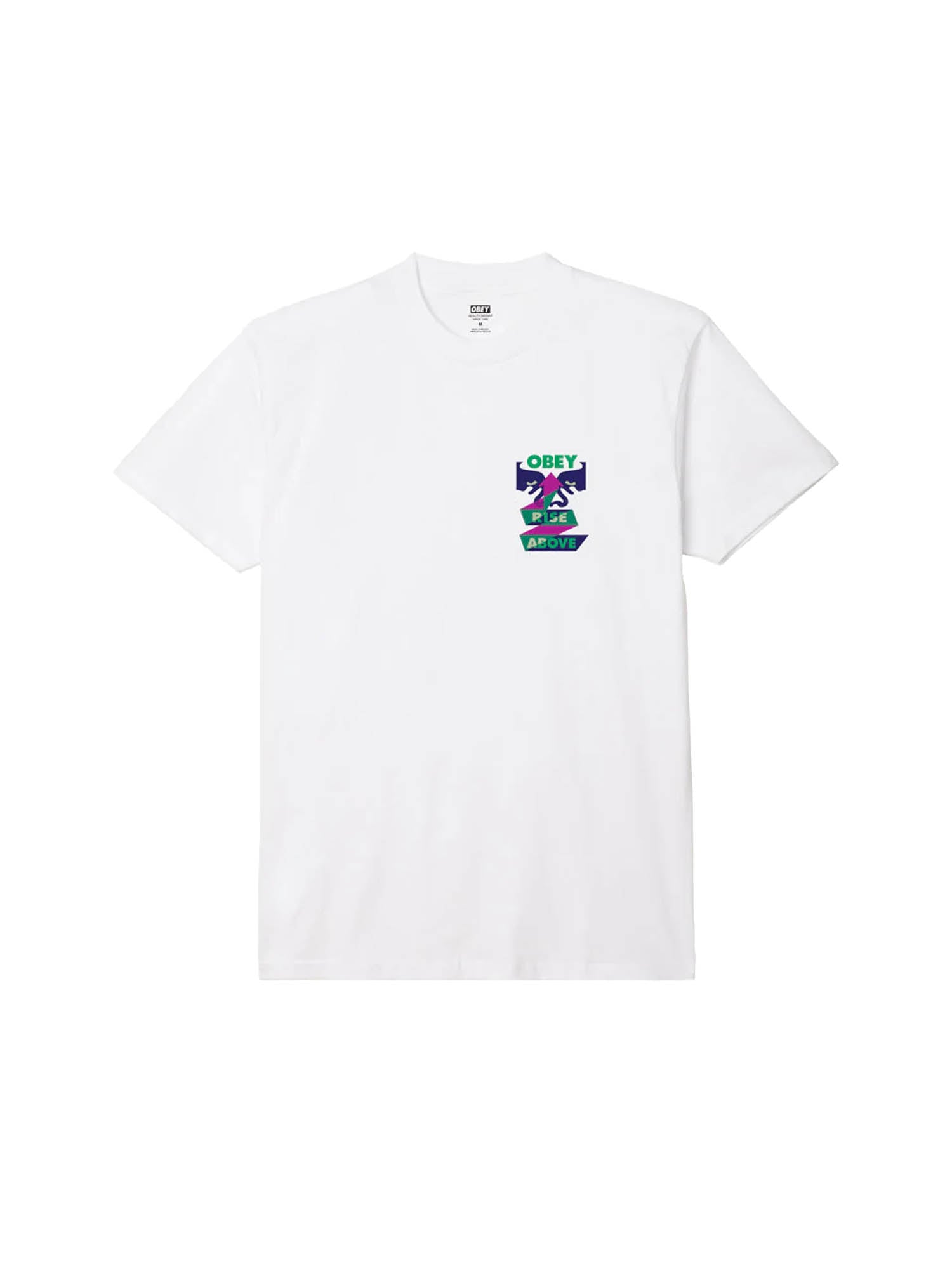 Obey Rise Above Ribbon T-shirt Bianco