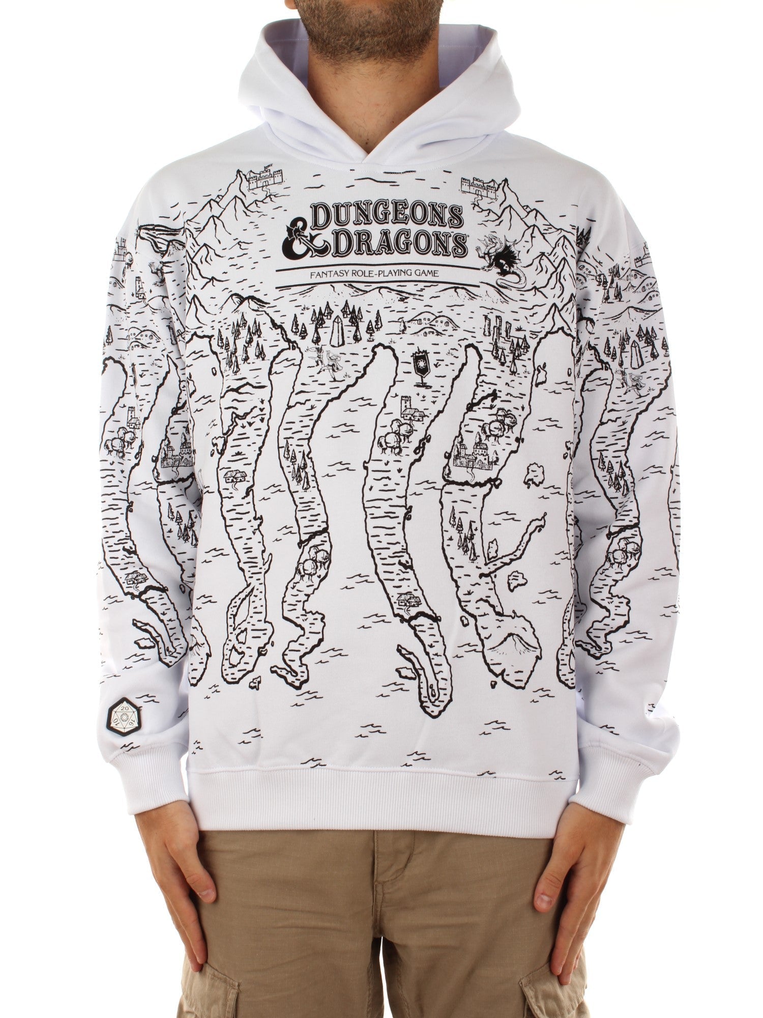 Octopus Dungeons & Dragons Octopus Map Hoodie Bianco