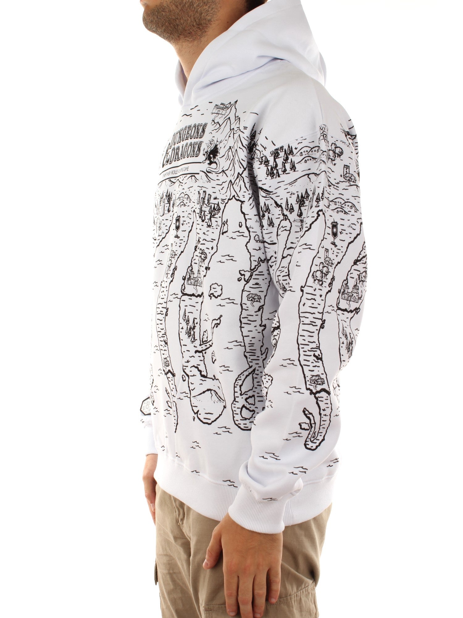 Octopus Dungeons & Dragons Octopus Map Hoodie Bianco