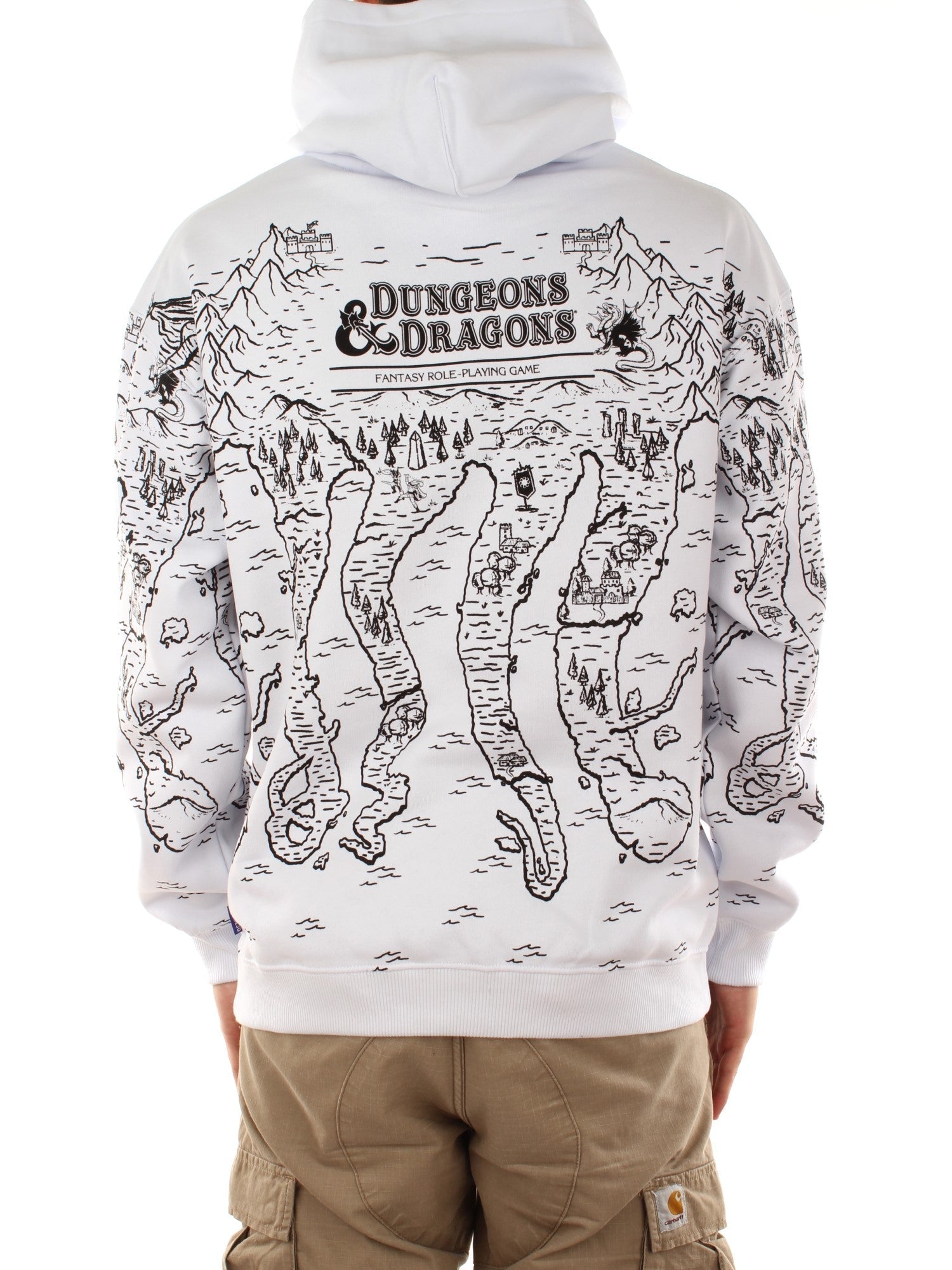 Octopus Dungeons & Dragons Octopus Map Hoodie Bianco