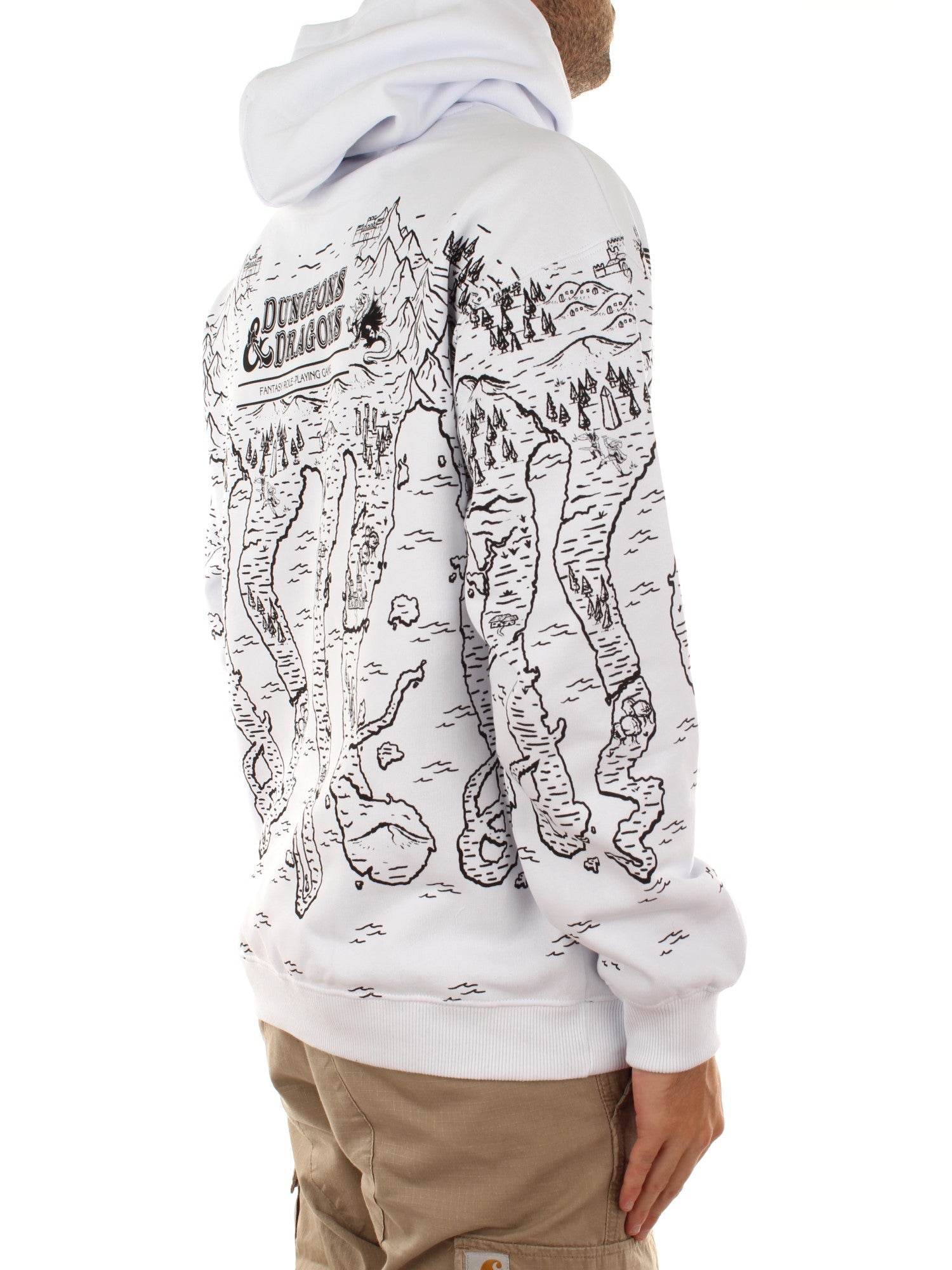 Octopus Dungeons & Dragons Octopus Map Hoodie Bianco