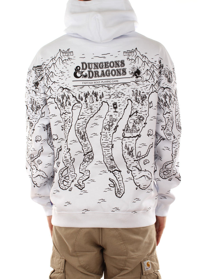 Octopus Dungeons & Dragons Octopus Map Hoodie Bianco