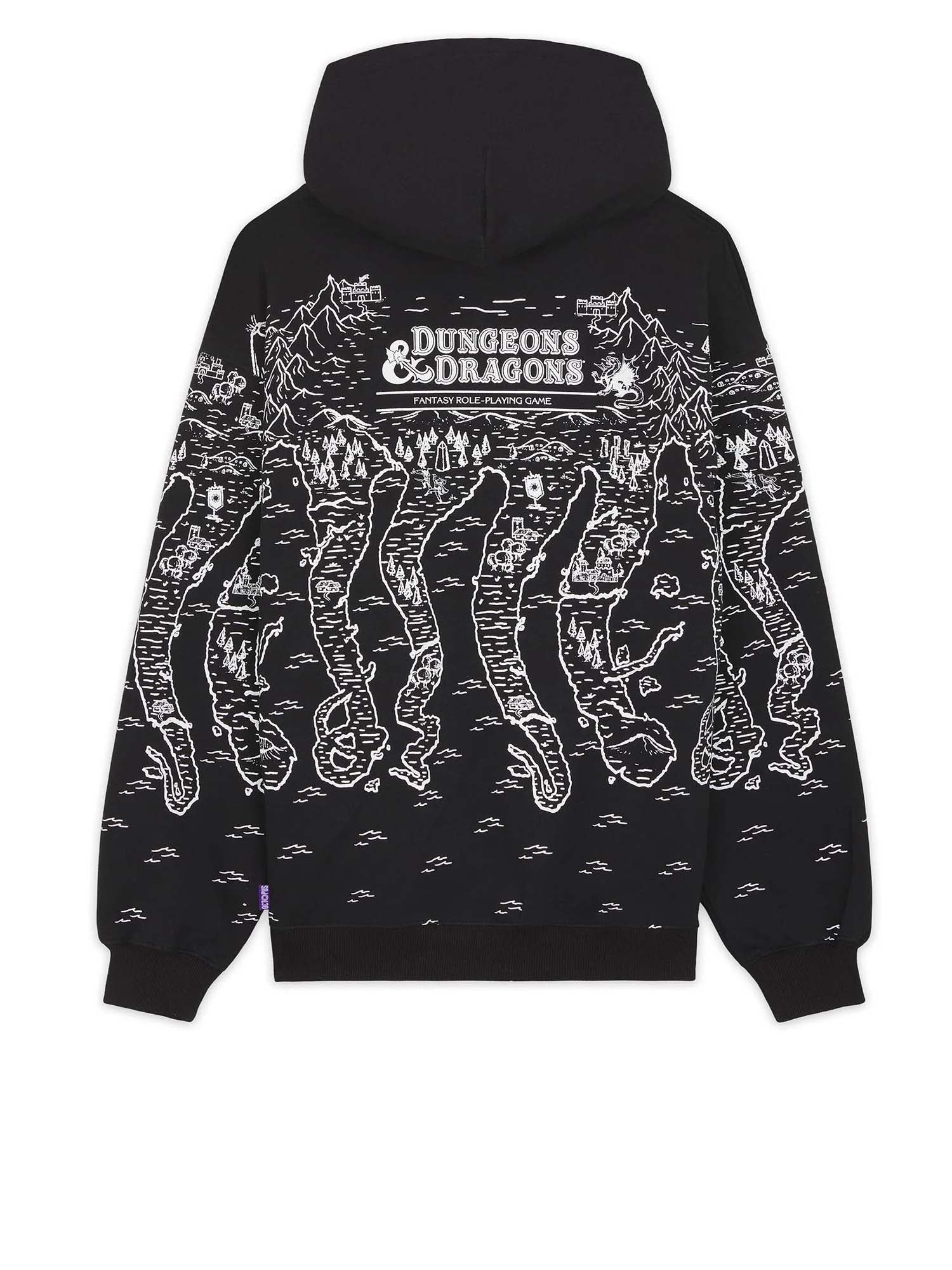 Octopus Dungeons & Dragons Octopus Map Hoodie Nero