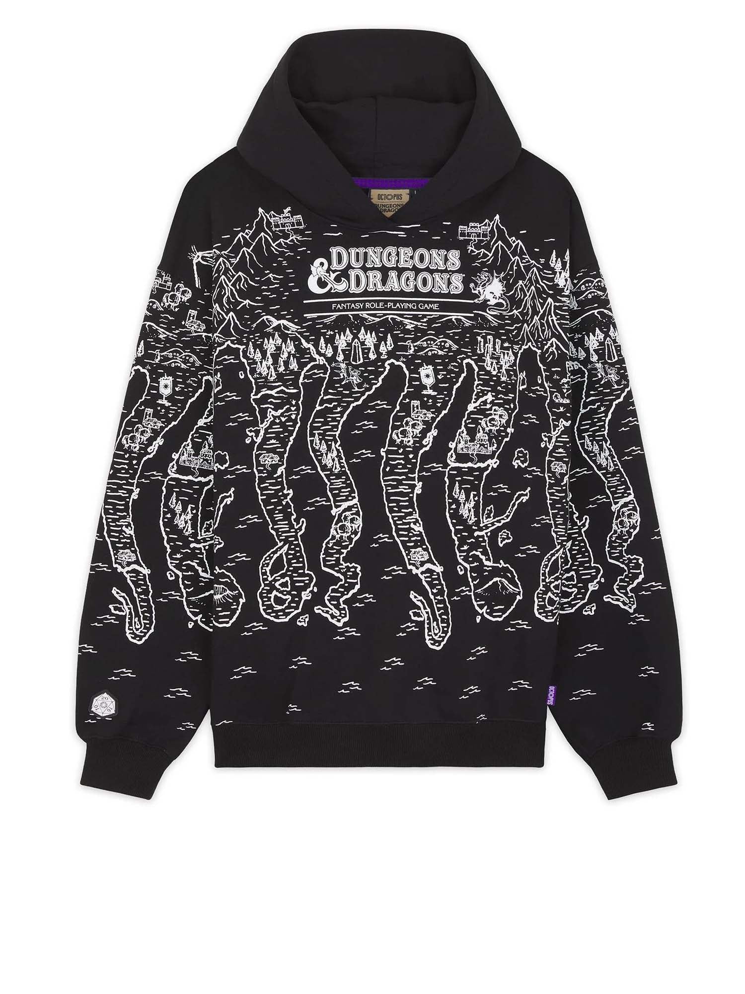 Octopus Dungeons & Dragons Octopus Map Hoodie Nero