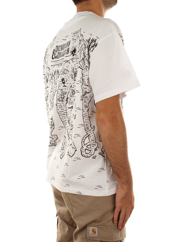 Octopus Dungeons & Dragons Octopus Map Tee Bianco