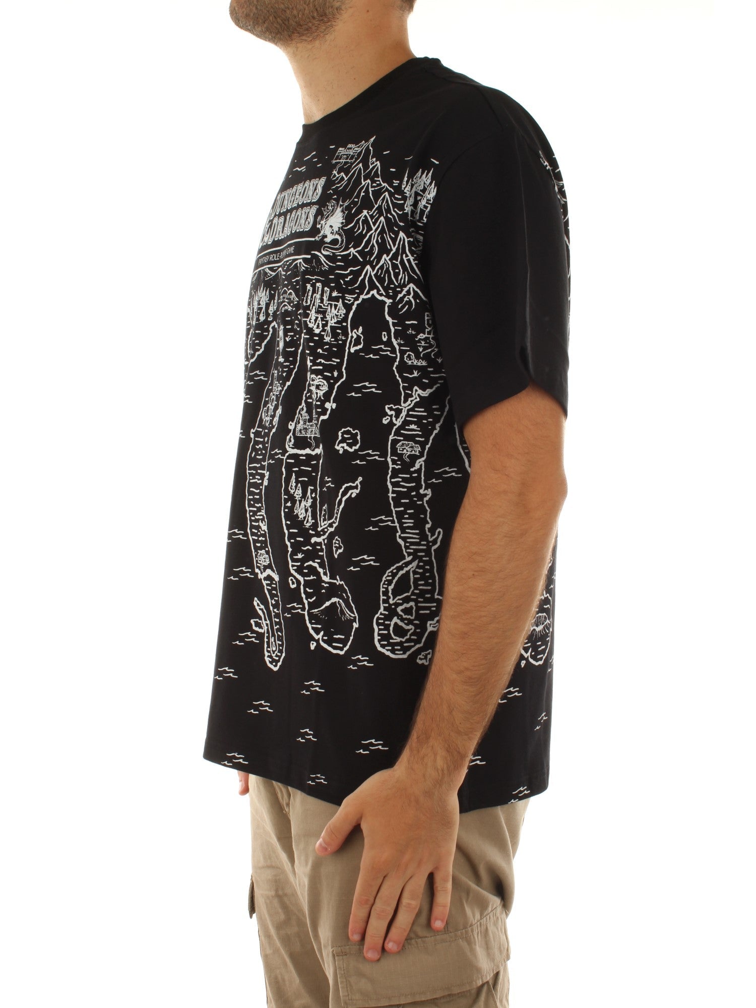 Octopus Dungeons & Dragons Octopus Map Tee Nero