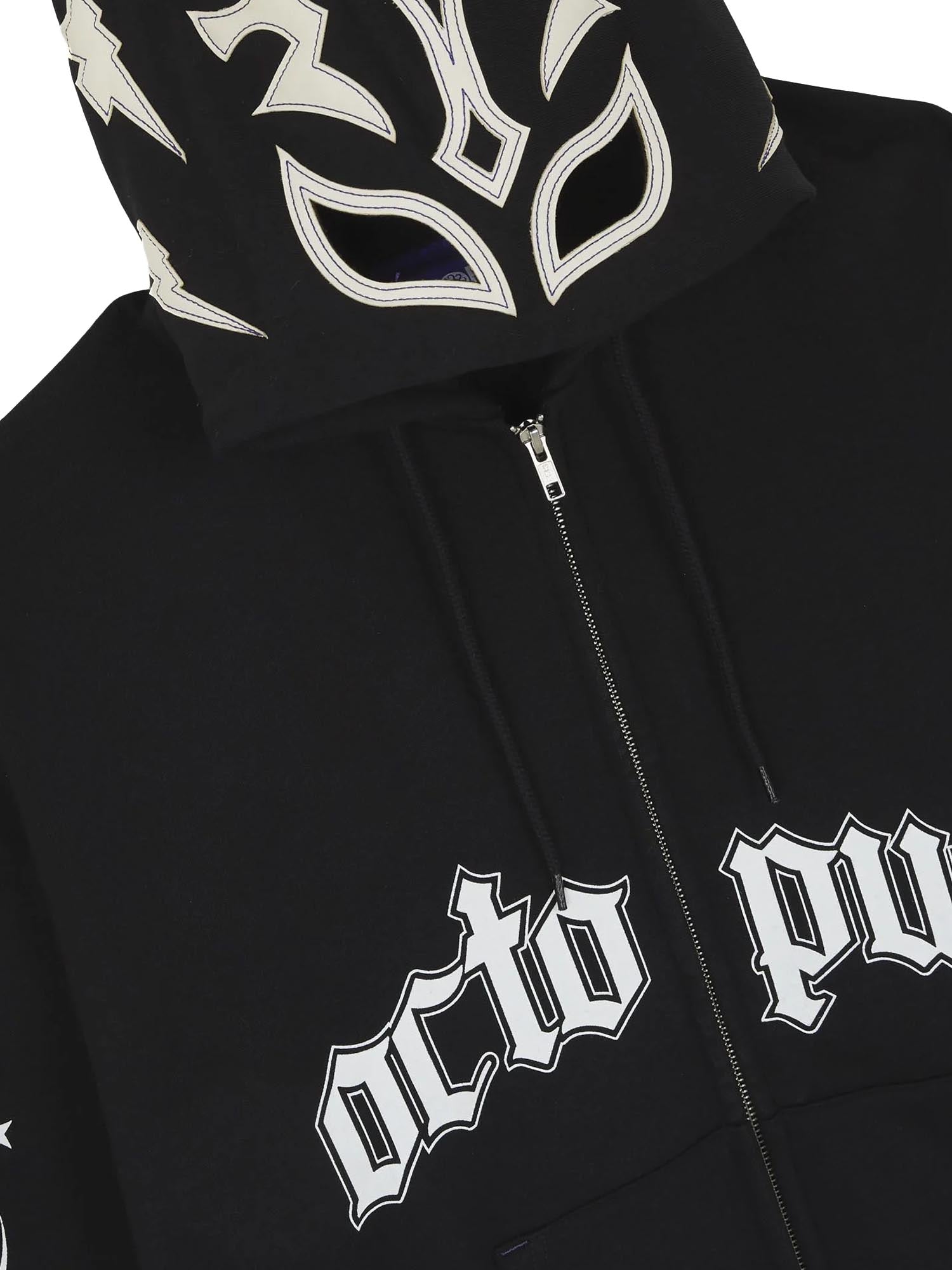 Octopus Lucha Libre Mask Full Zip Hoodie Nero