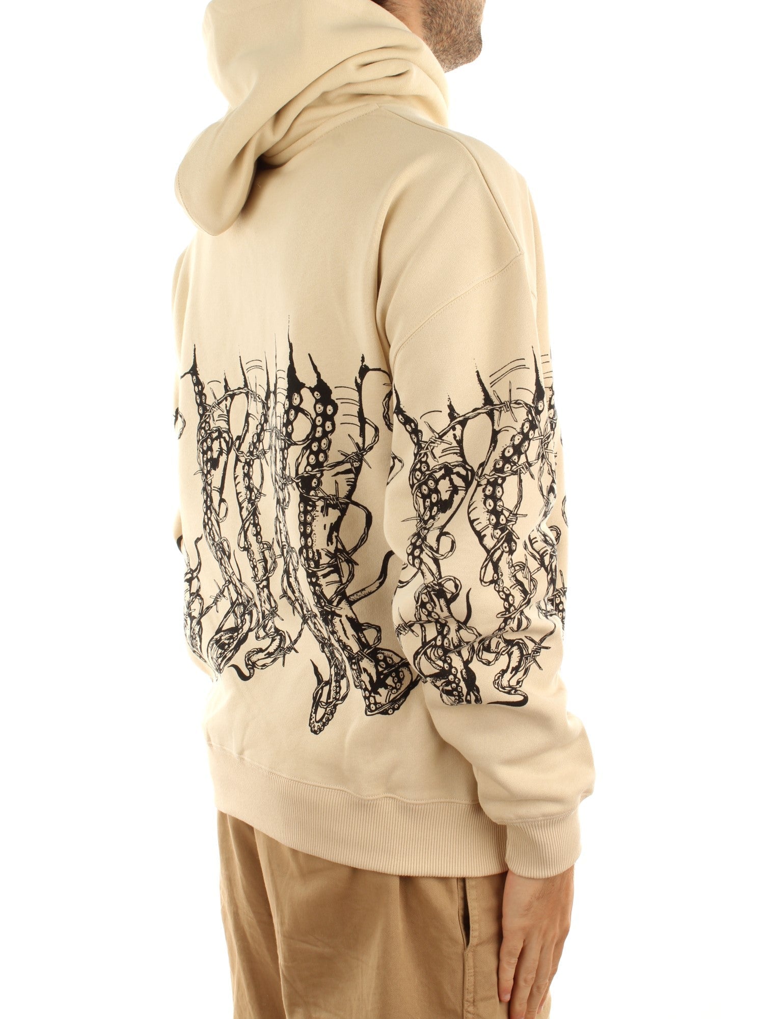 Octopus Octopus By Giorgio Di Salvo – Barbed Wire Hoodie Beige