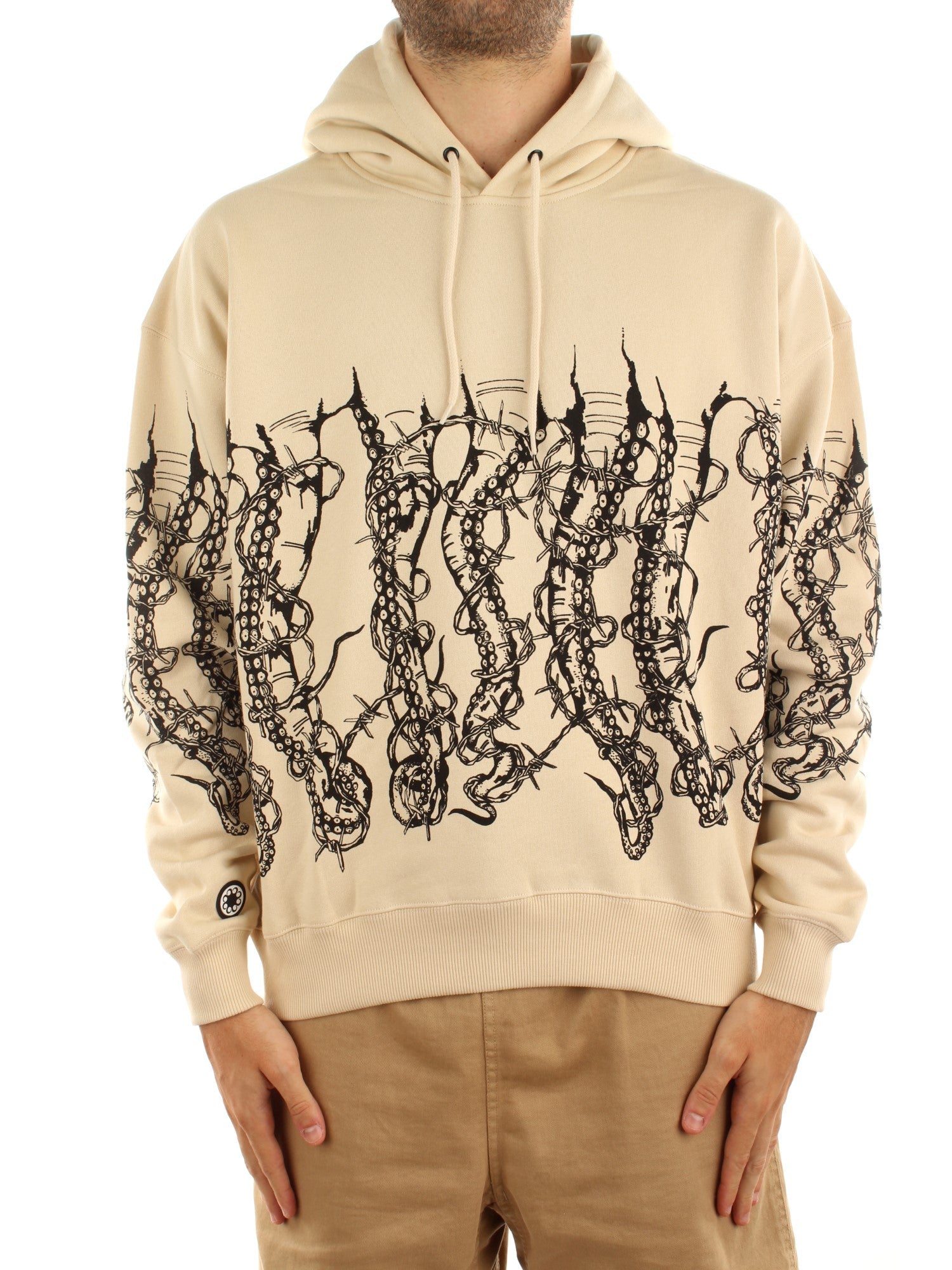 Octopus Octopus By Giorgio Di Salvo – Barbed Wire Hoodie Beige