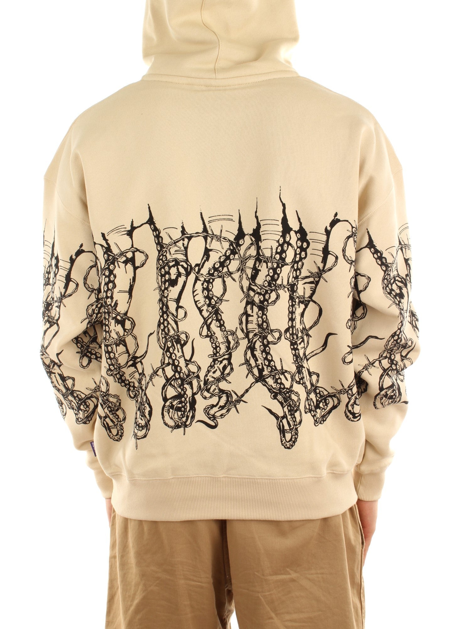 Octopus Octopus By Giorgio Di Salvo – Barbed Wire Hoodie Beige