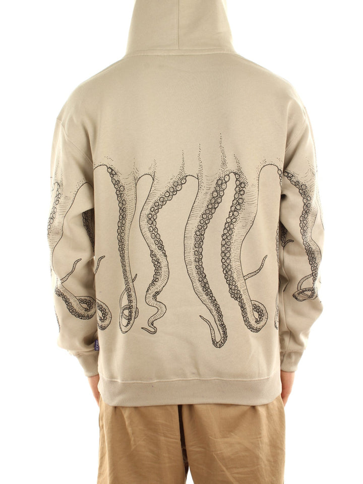 Octopus Octopus Outline Hoodie Bianco