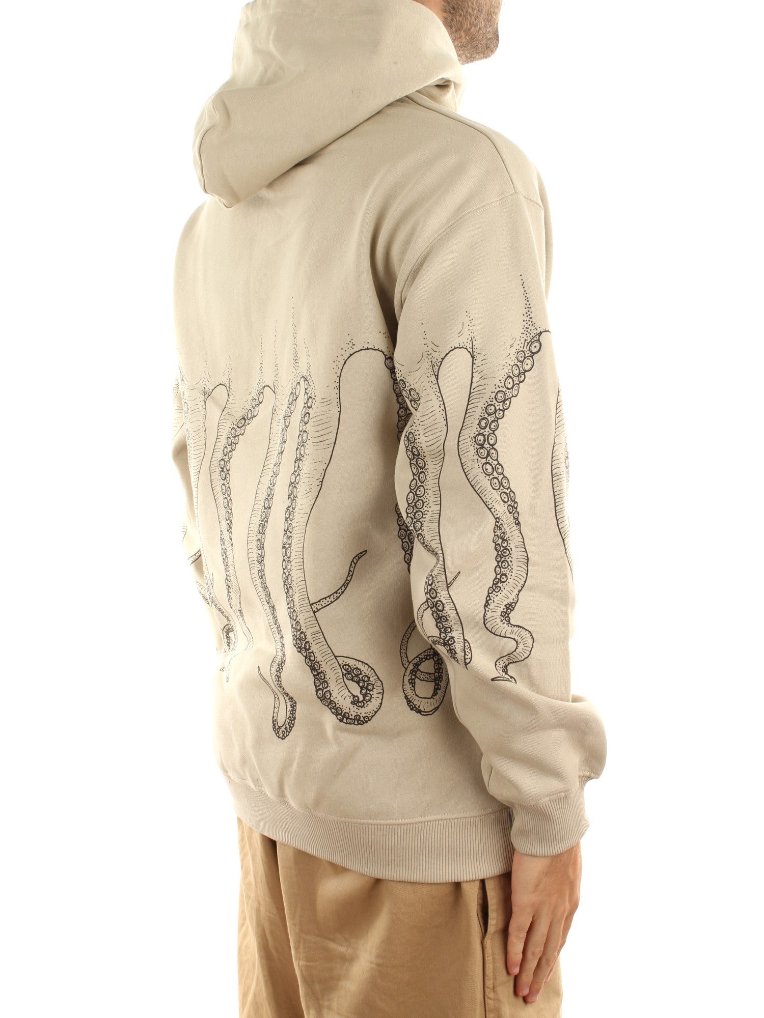 Octopus Octopus Outline Hoodie Bianco